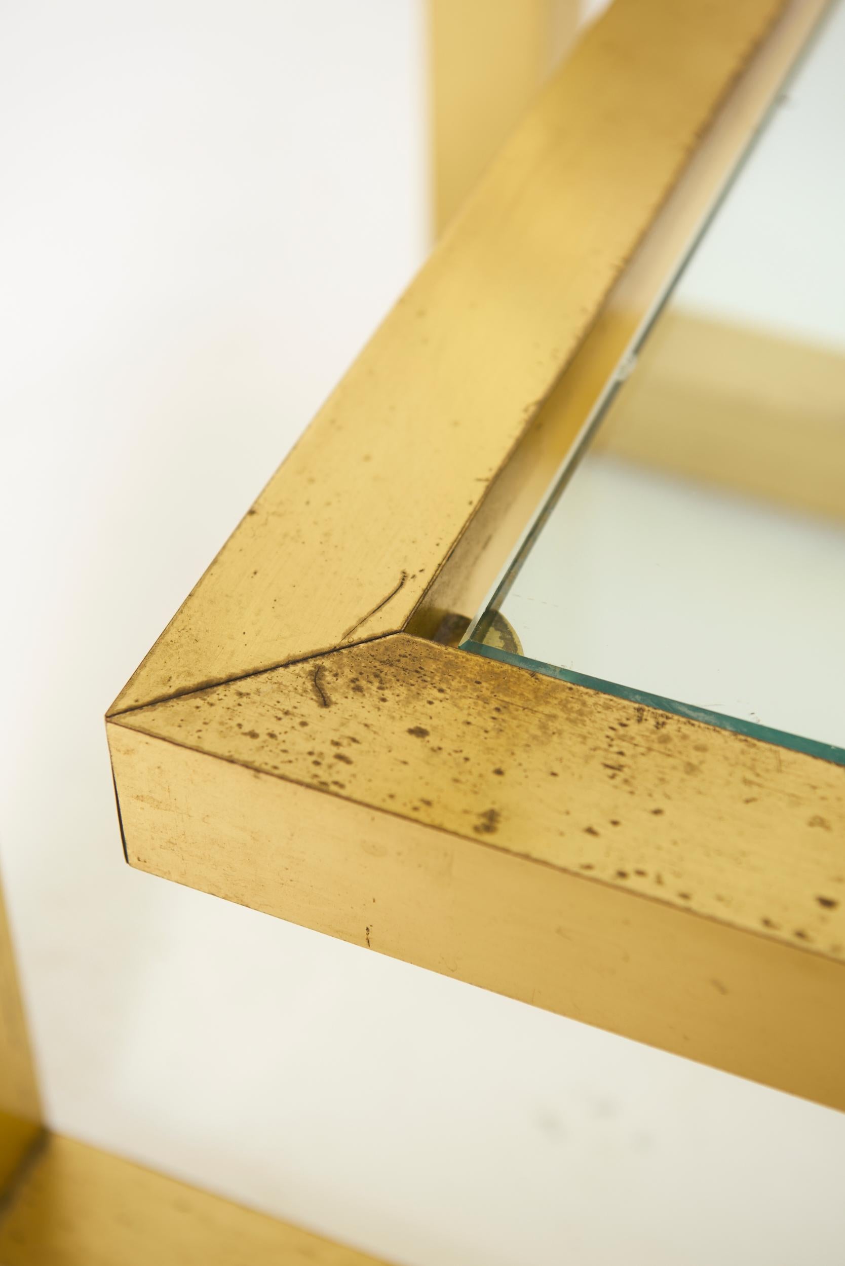 Brass Two-Tier Console Table For Sale 3