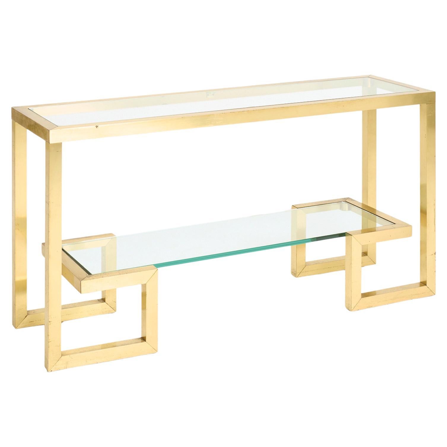 Brass Two-Tier Console Table