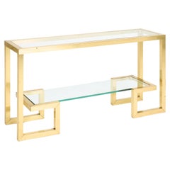 Brass Two-Tier Console Table