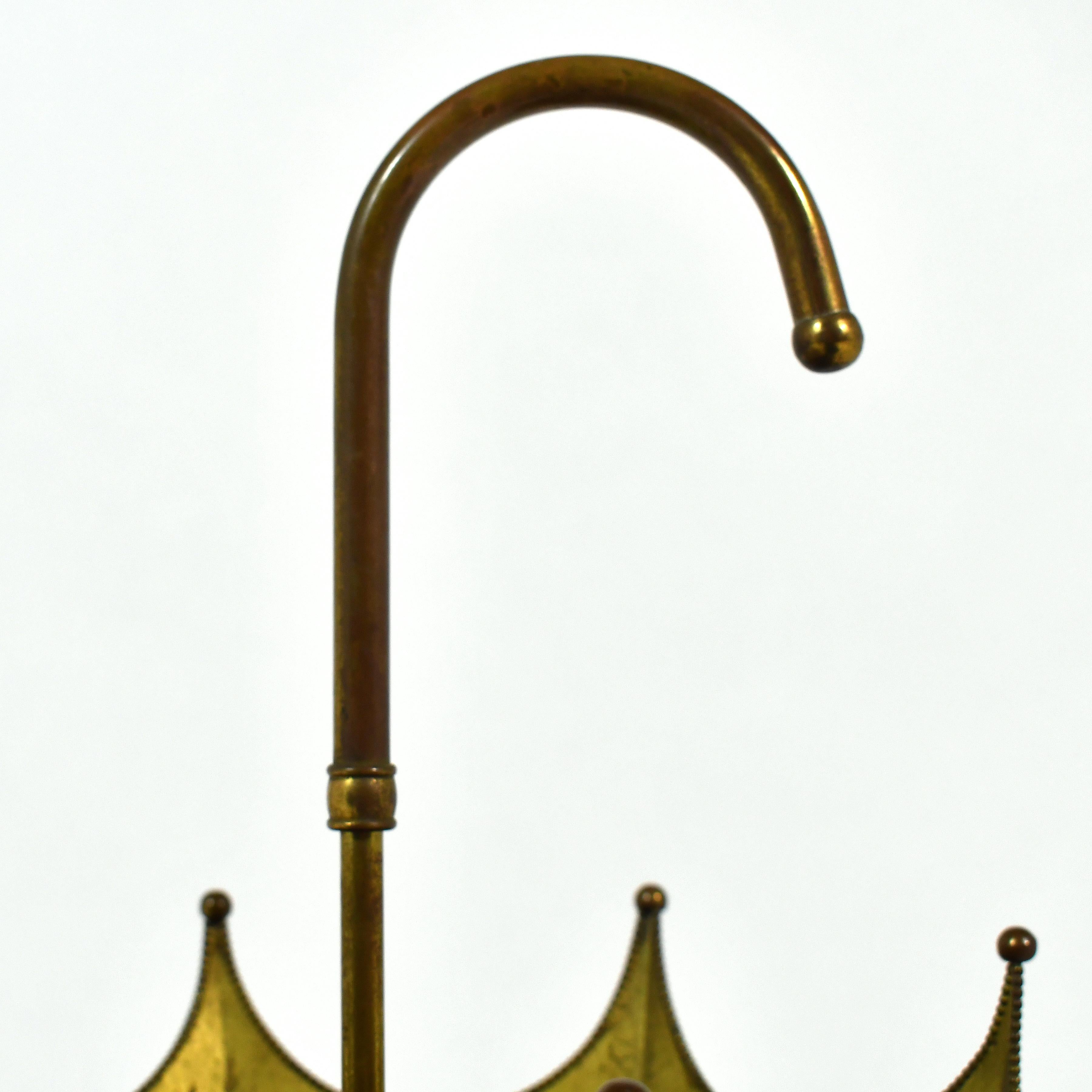 Late 20th Century Brass Umbrella Shaped Umbrella Stand