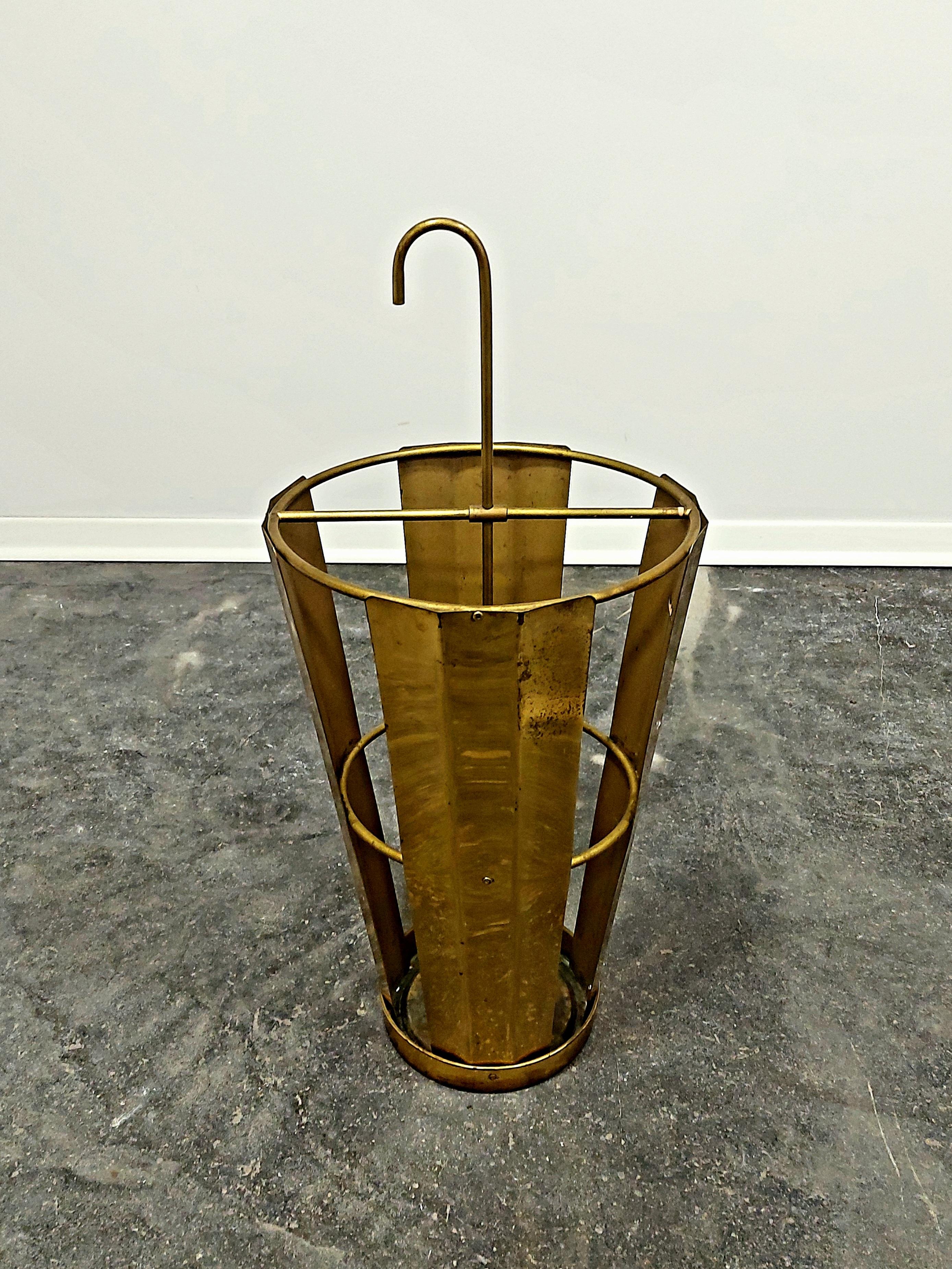 Mid-Century Modern Brass Umbrella Stand, 1960s For Sale