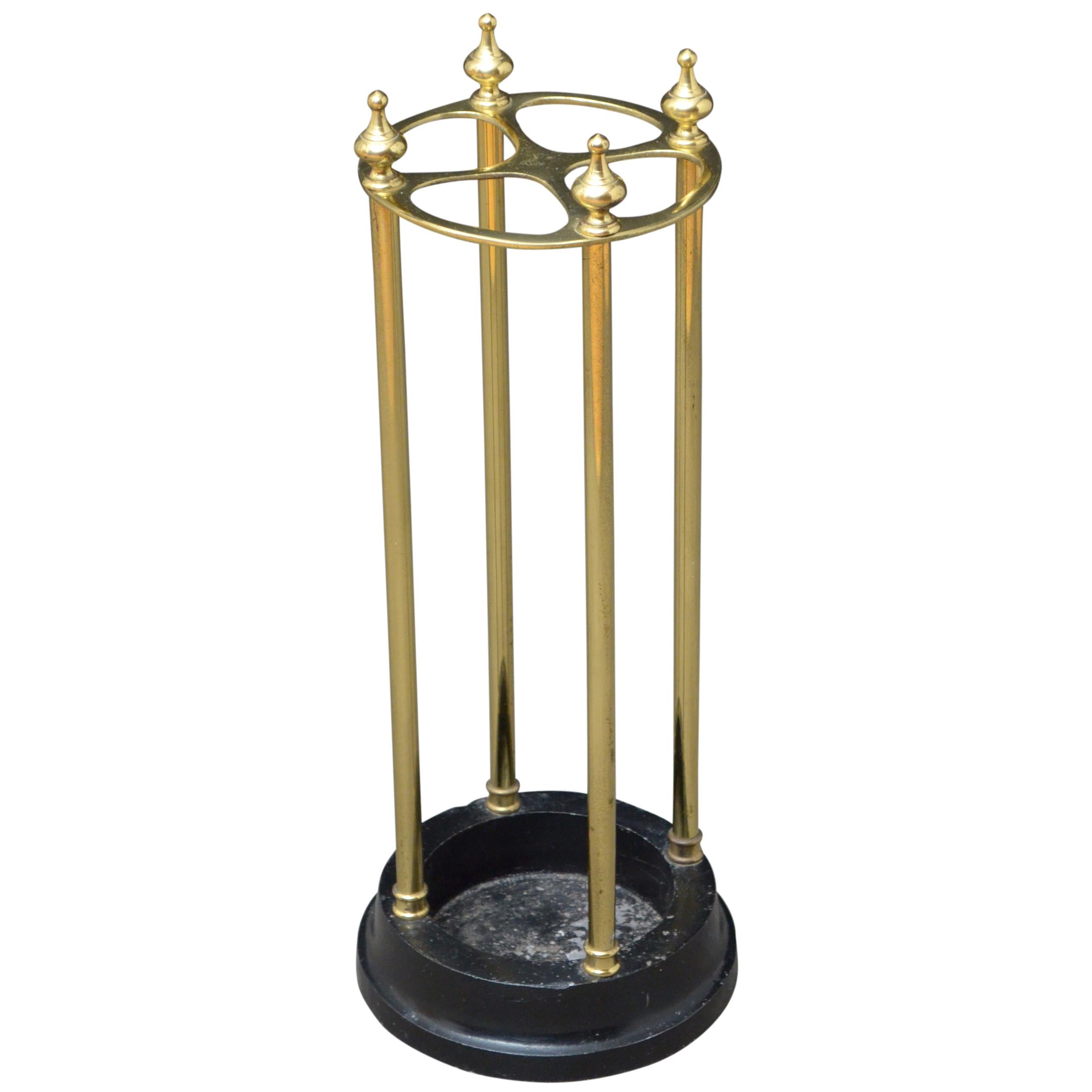 Mission Oak and Brass Umbrella Stand by the Lakeside Craft Shops For Sale at 1stDibs