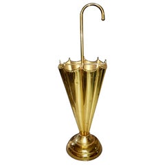 Brass Umbrella Stand in the Form of an Umbrella, Italian, 1950s