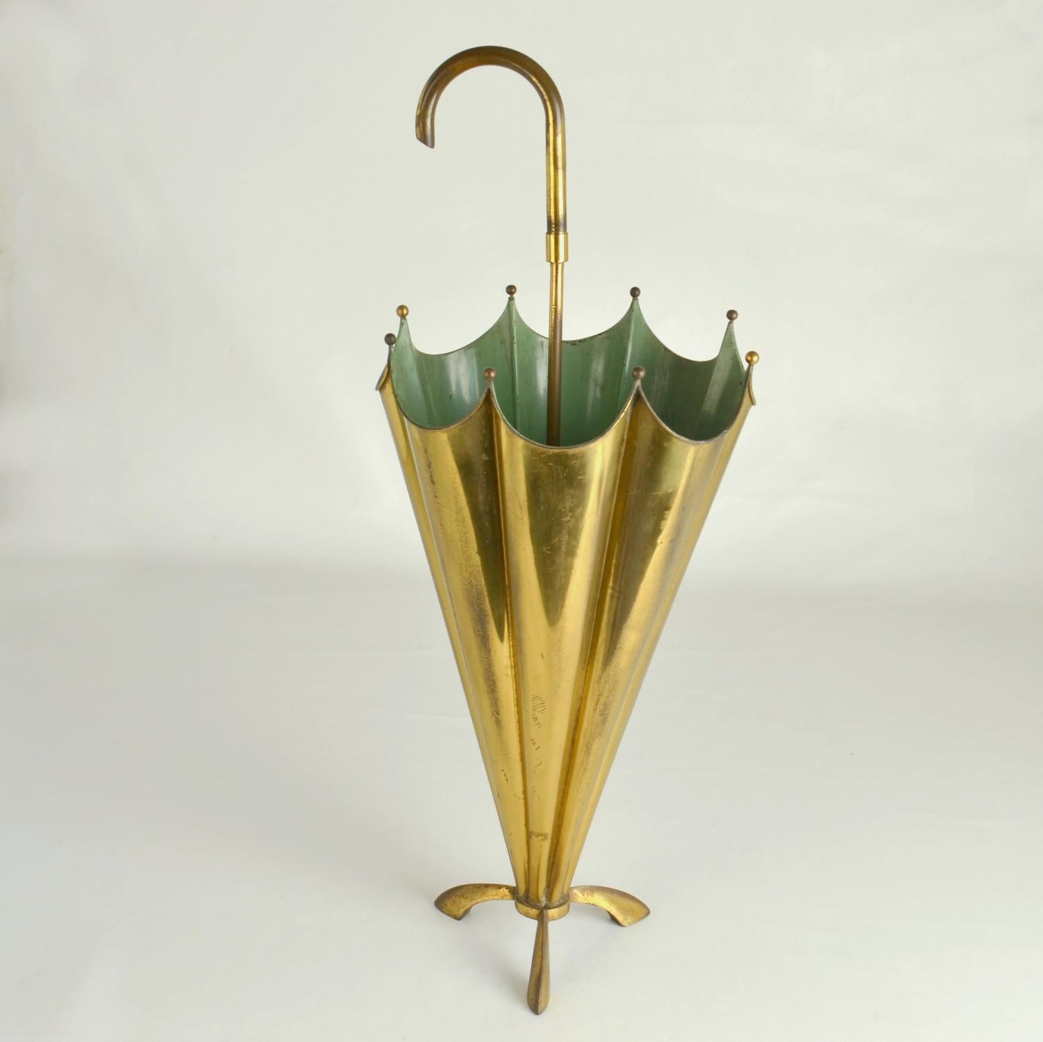 Italian Brass Umbrella Stand Italy 1950s For Sale