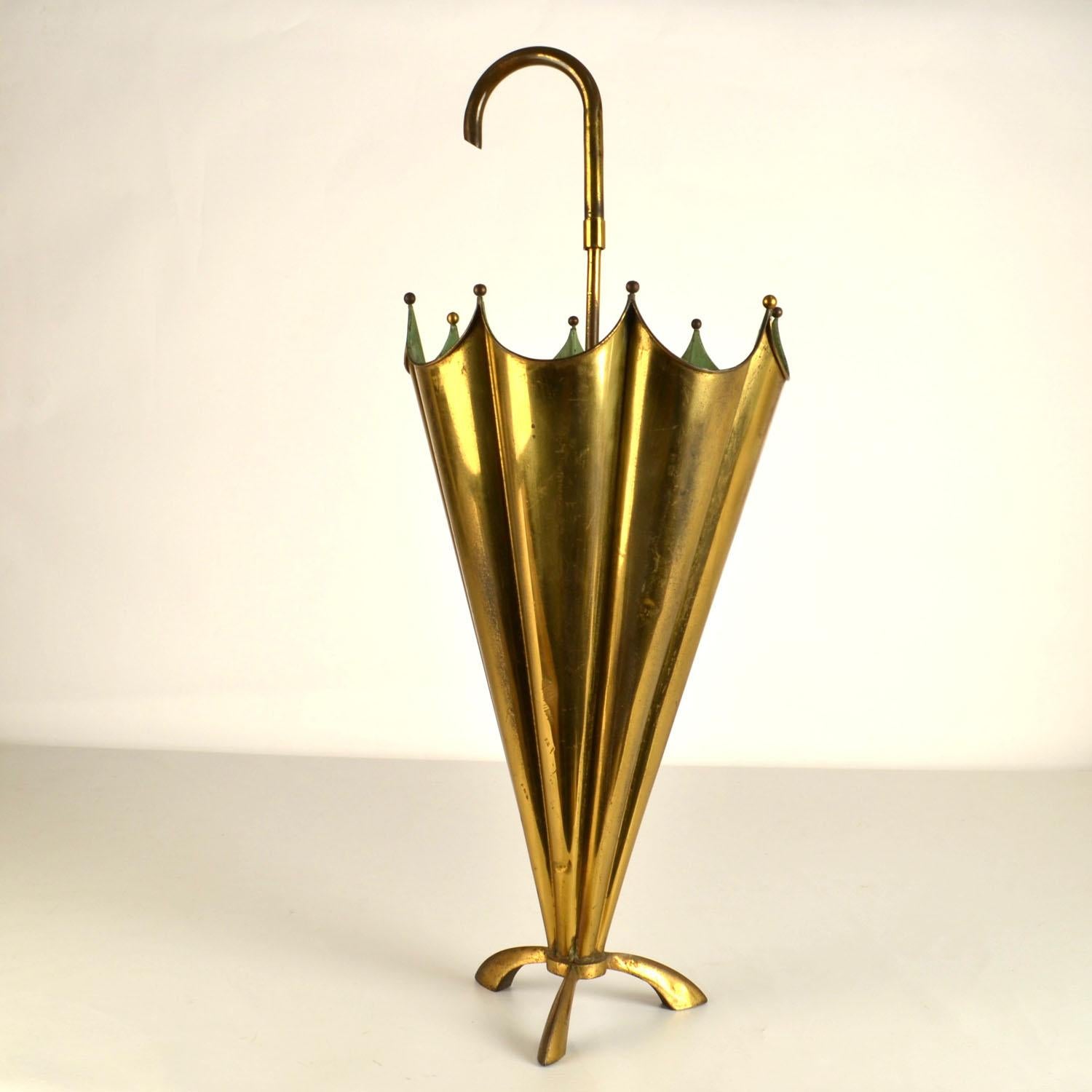 Brass Umbrella Stand Italy 1950s In Good Condition For Sale In London, GB