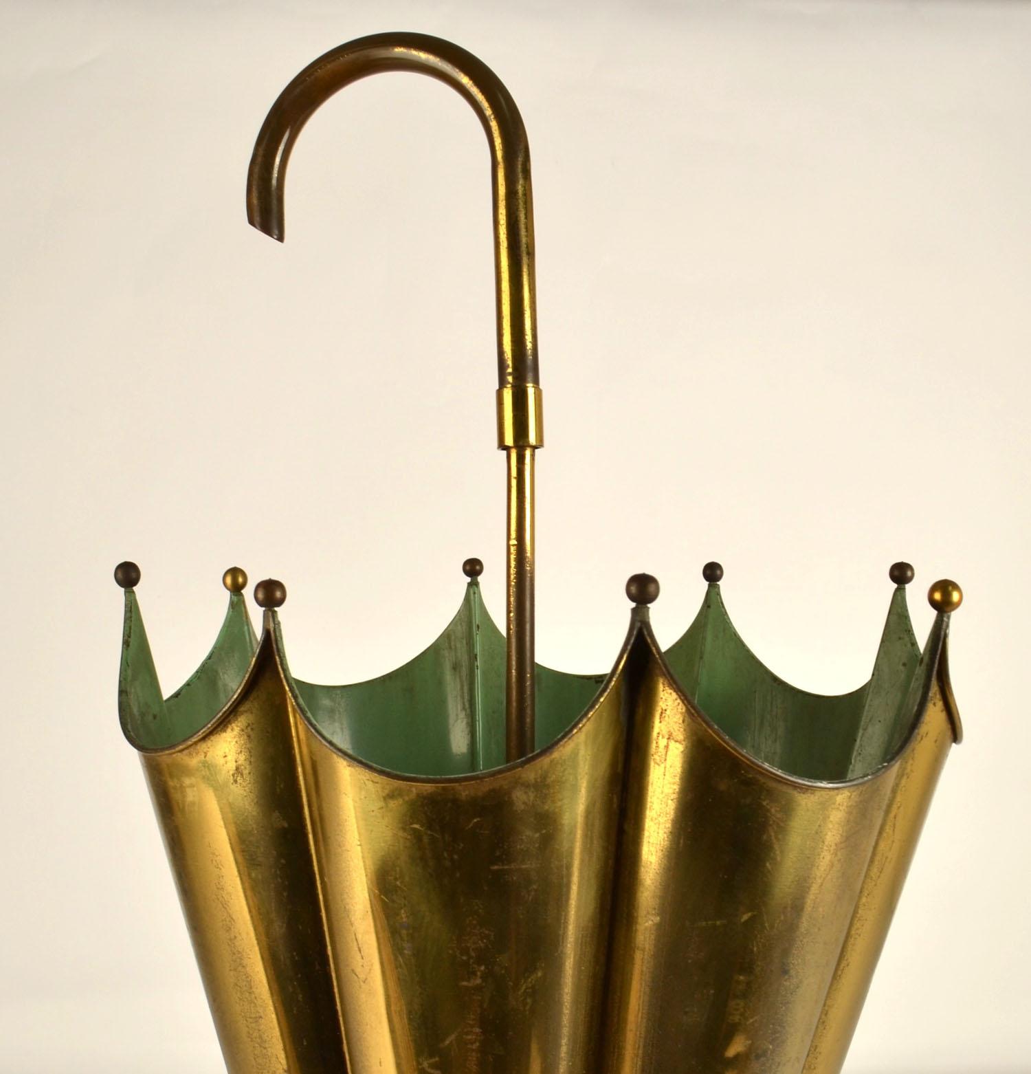 Brass Umbrella Stand Italy 1950s For Sale 2