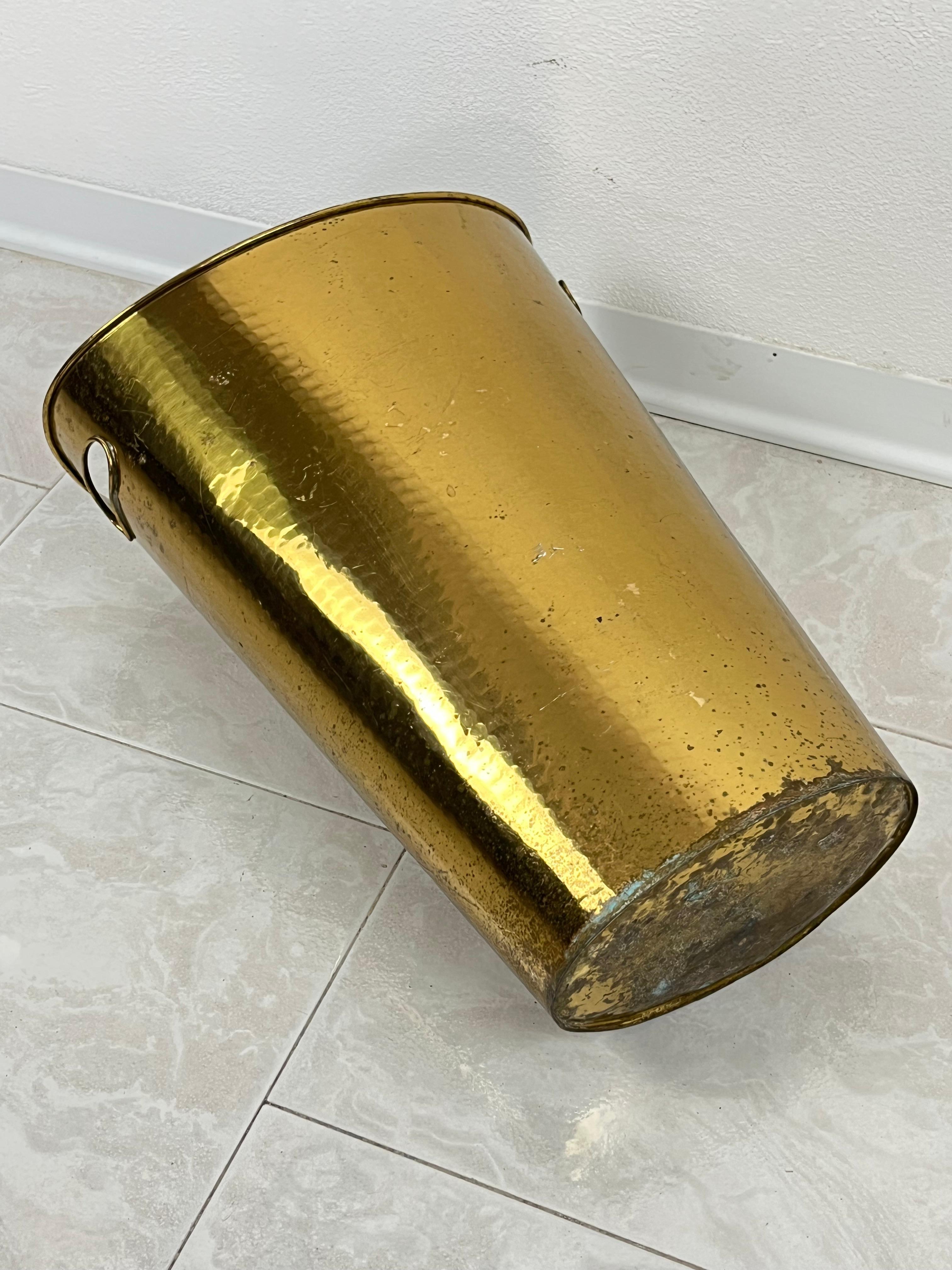 Late 20th Century Brass Umbrella Stand, Italy, 1980s For Sale