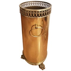 Vintage Brass Umbrella Stand, Italy, Mid-20th Century