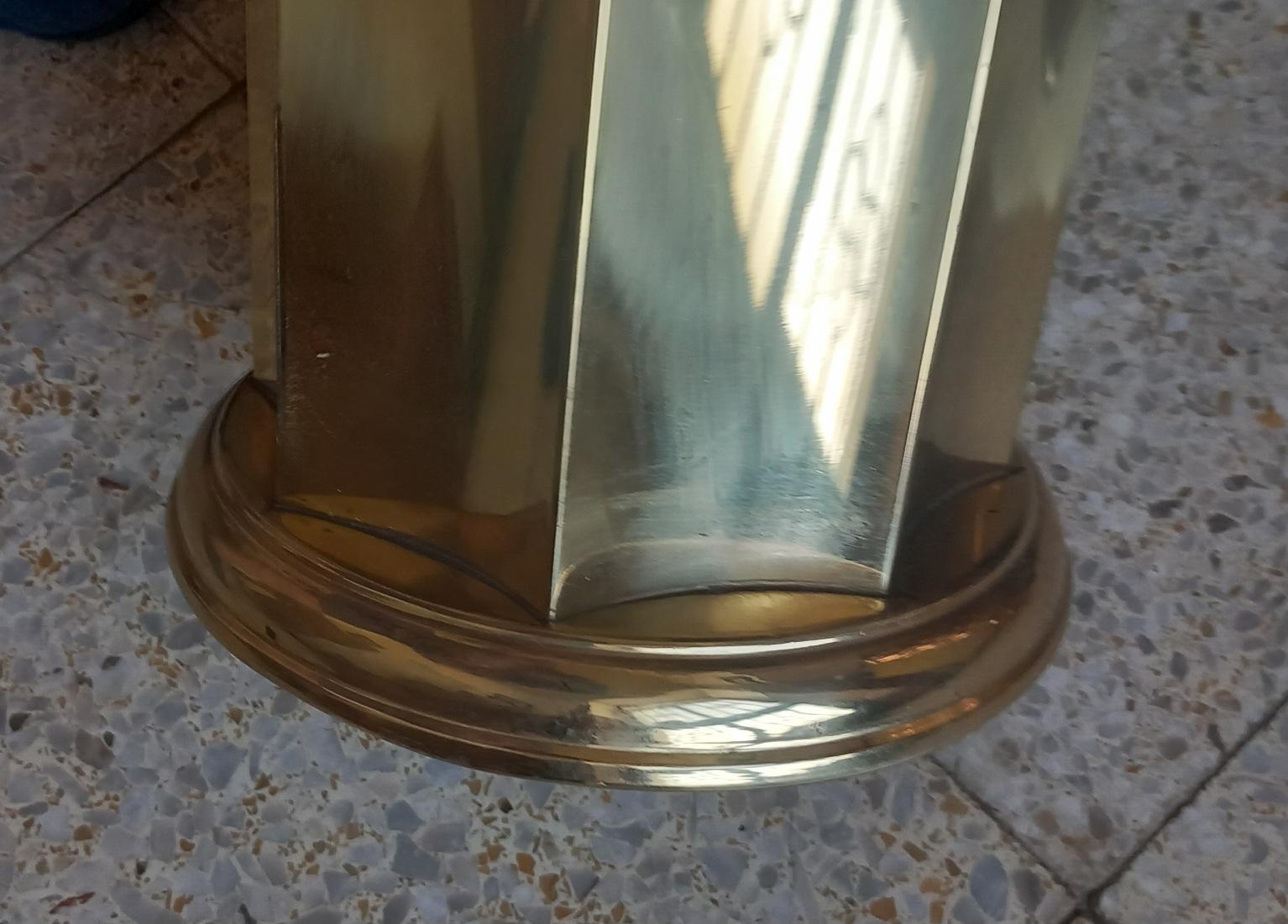  Brass Umbrella Stand, Mid Century Modern 50s In Good Condition For Sale In Mombuey, Zamora