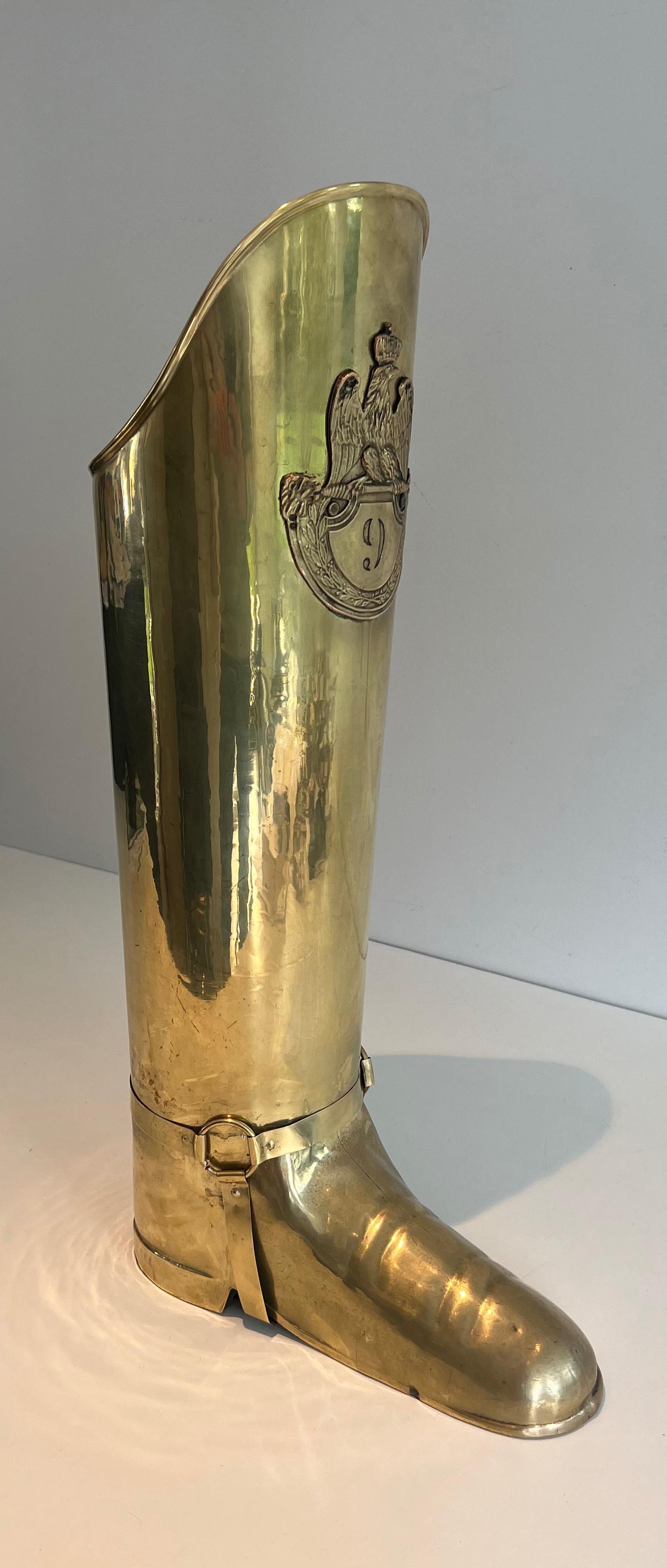 Stand Umbrella en laiton représentant une botte. Travail français. Circa 1900 en vente 7