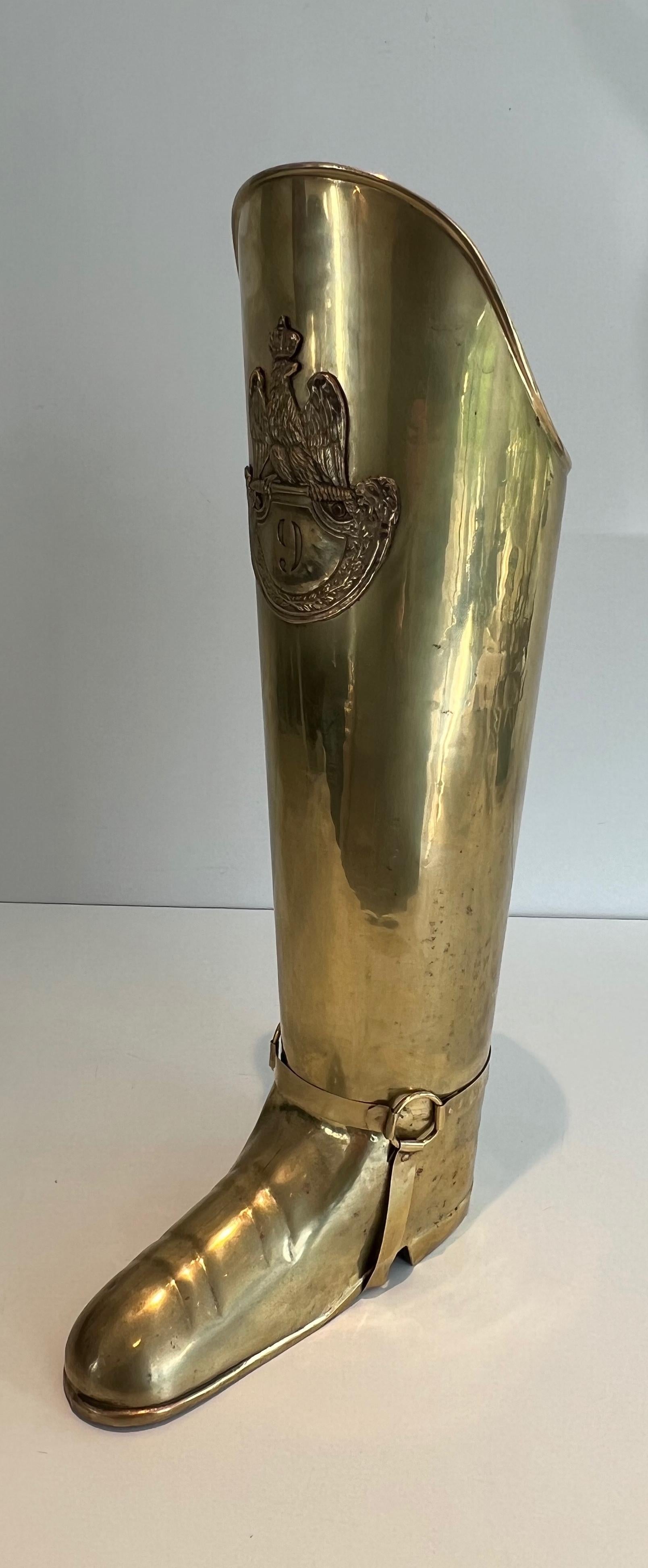 Stand Umbrella en laiton représentant une botte. Travail français. Circa 1900 en vente 13