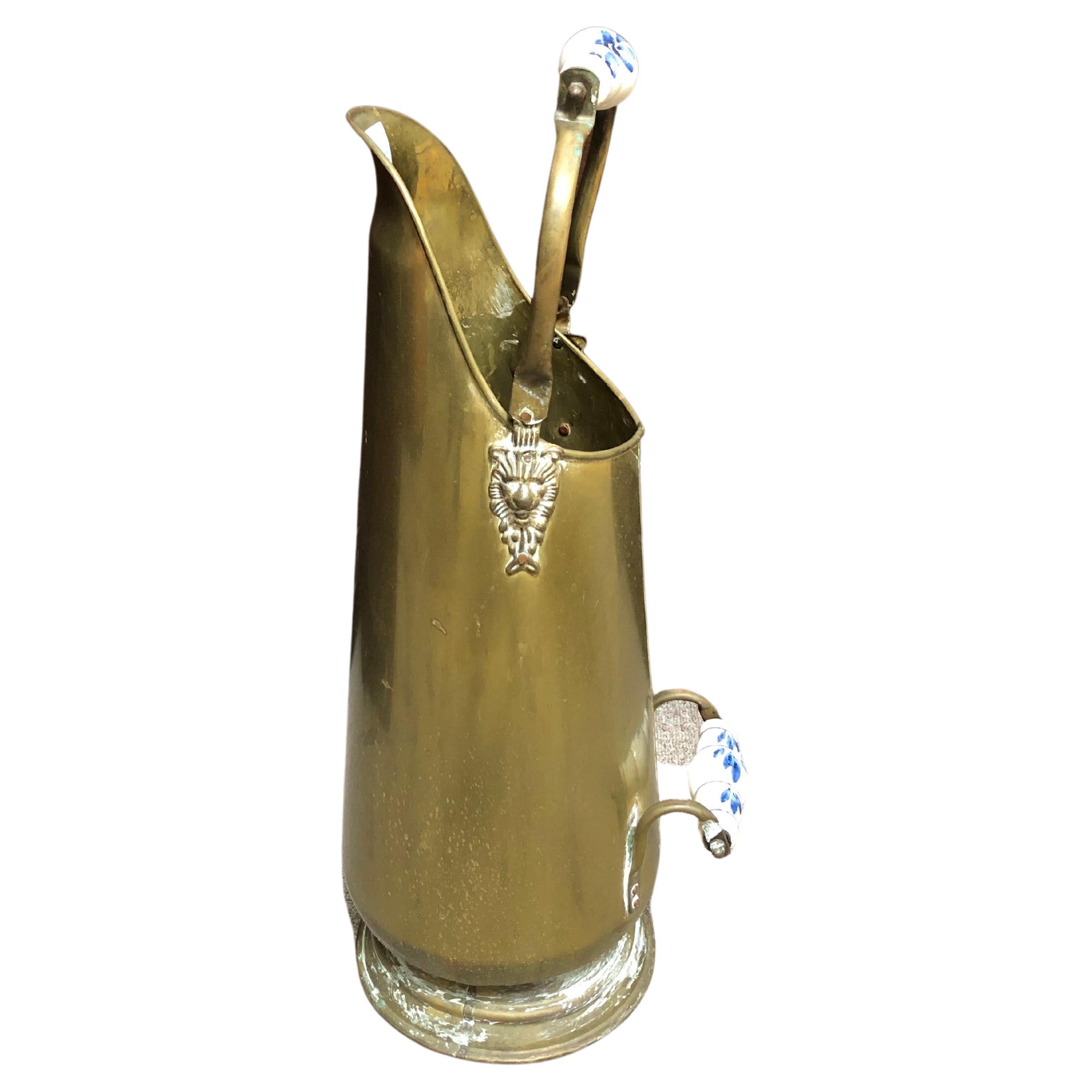 Oriental Porcelain Flow Blue White Umbrella Stand, Large Vase, Floral