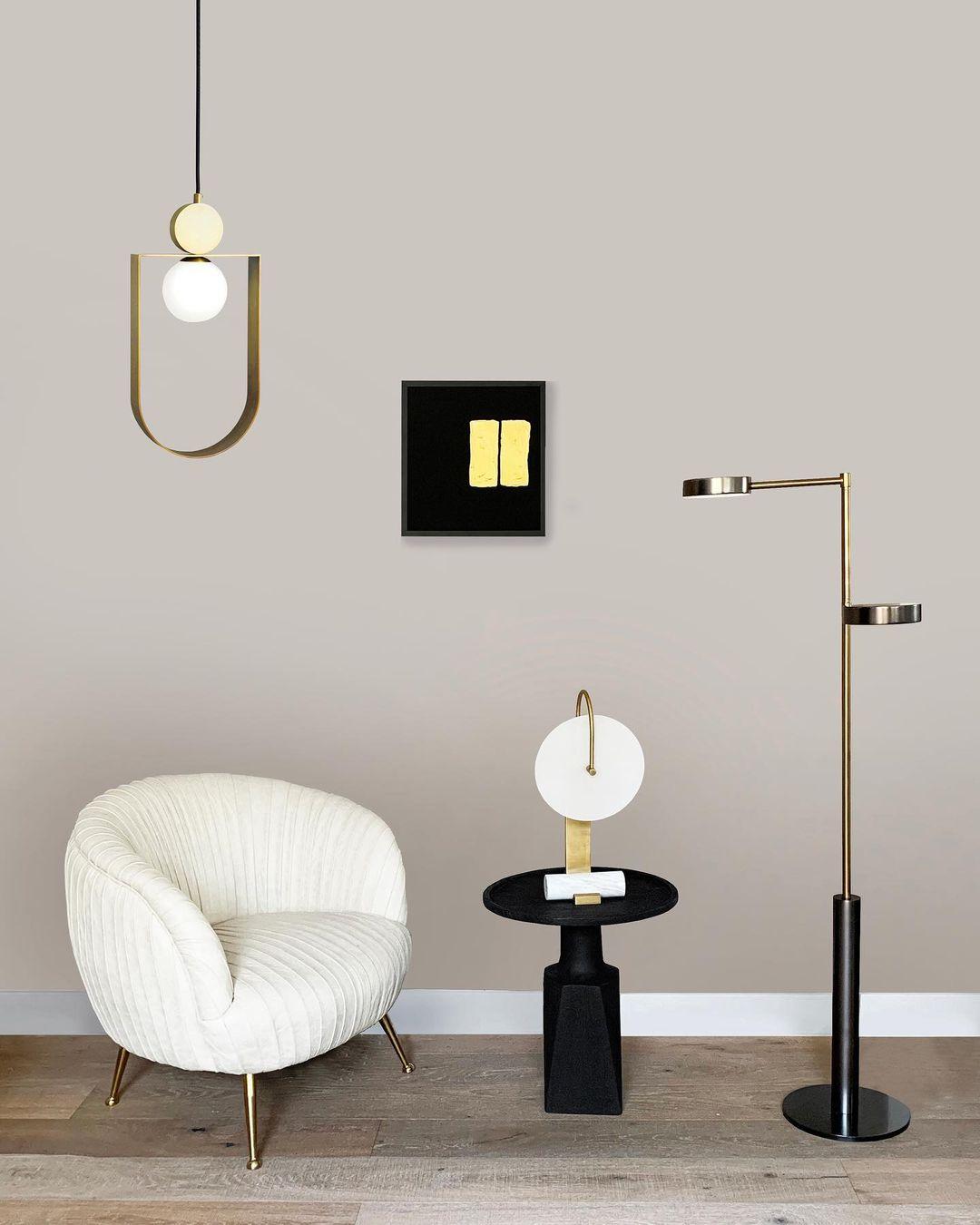 Contemporary Brass Universe Table Lamp by Square in Circle For Sale