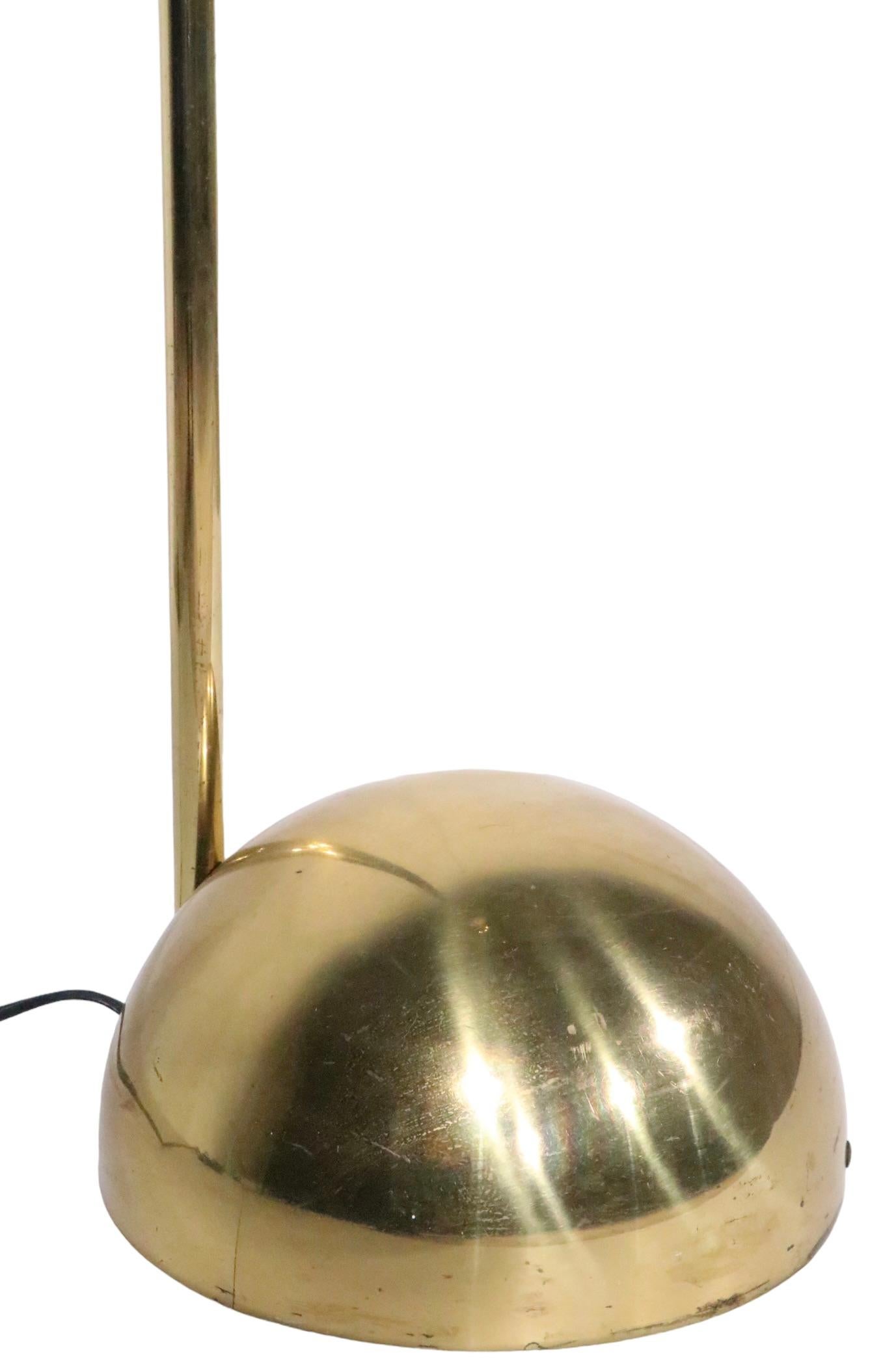 Brass Uplight Halogen Torchiere by Robert Sonneman c 1970's  In Fair Condition In New York, NY