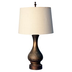 Brass Urn Lamp /Linen Shade