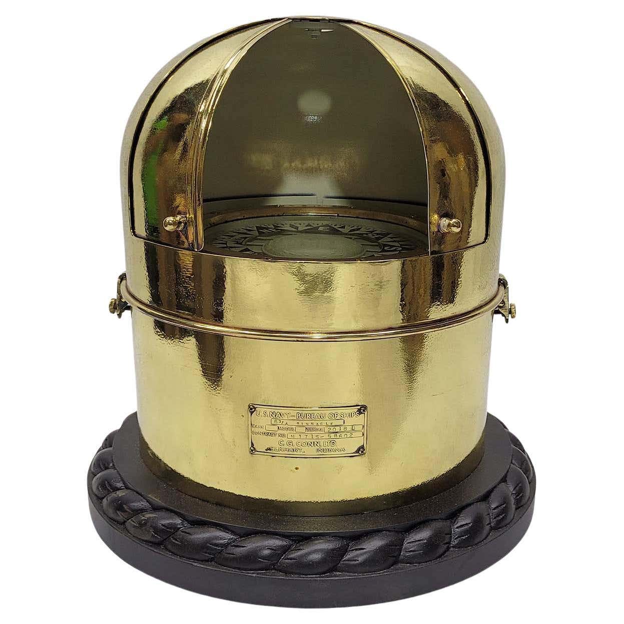 Binnacle System Brass US Navy Boat Binnacle at 1stDibs
