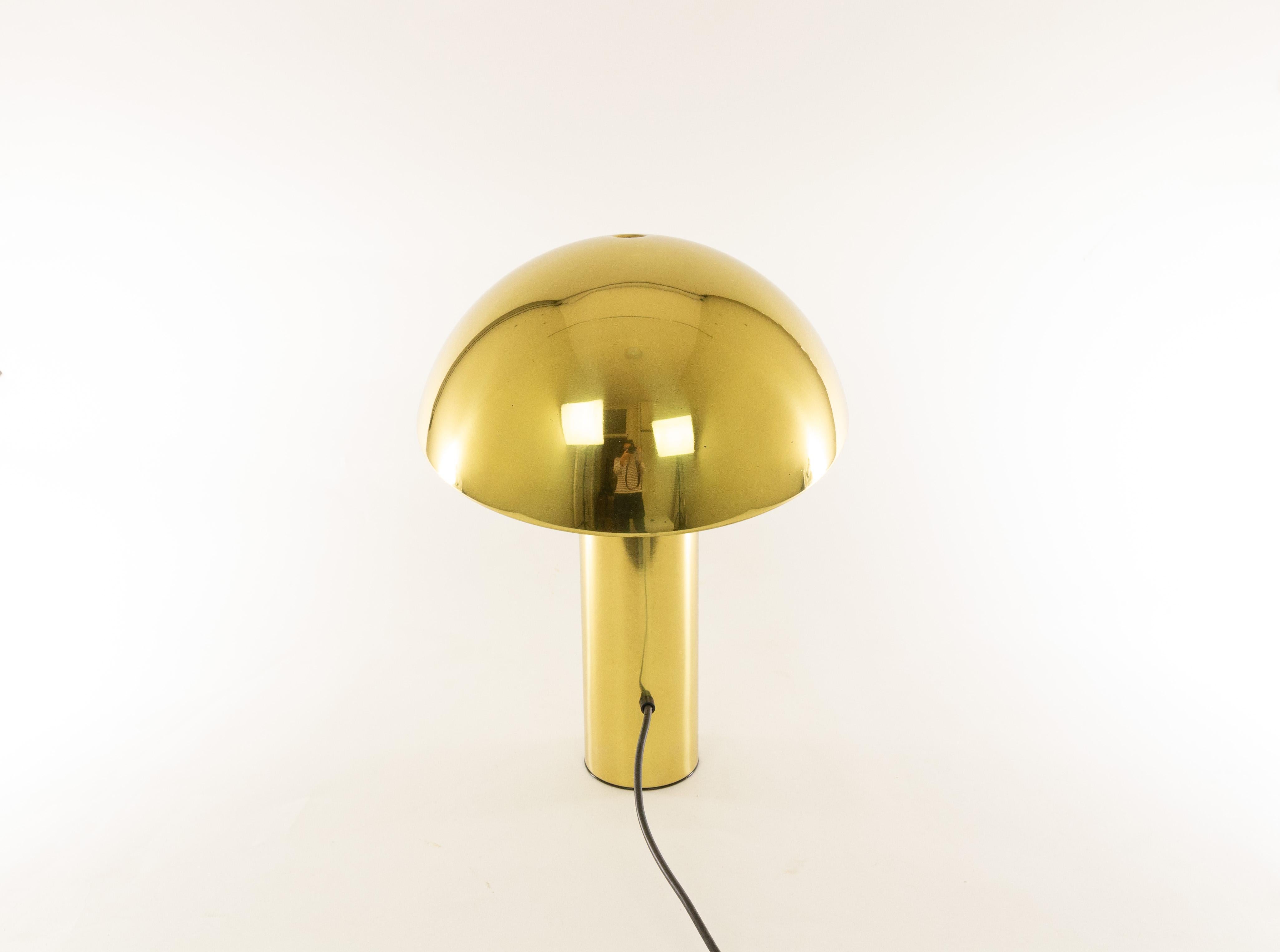 Brass Vaga Table Lamp by Franco Mirenzi for Valenti, 1970s For Sale 1