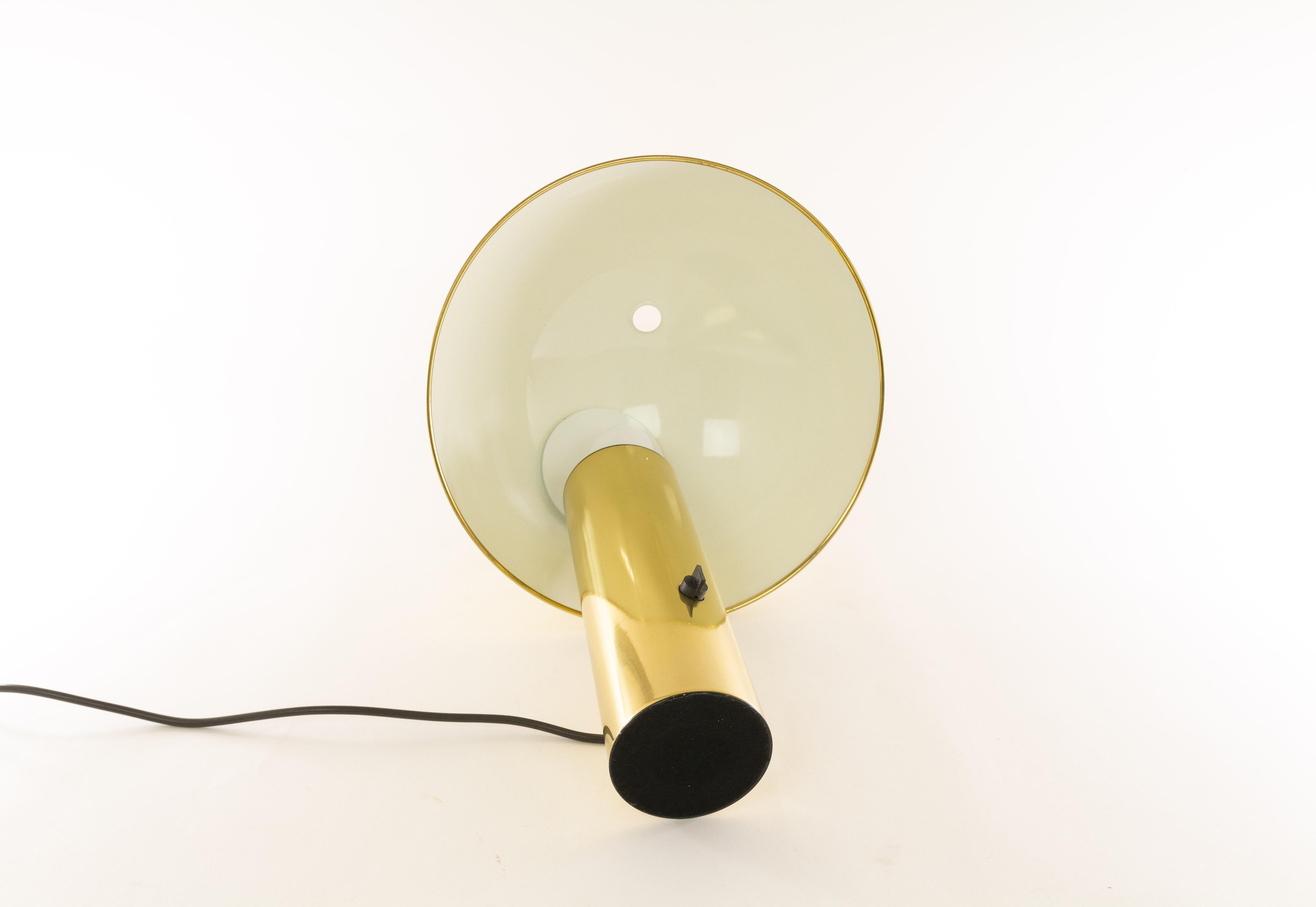 Brass Vaga Table Lamp by Franco Mirenzi for Valenti, 1970s For Sale 2