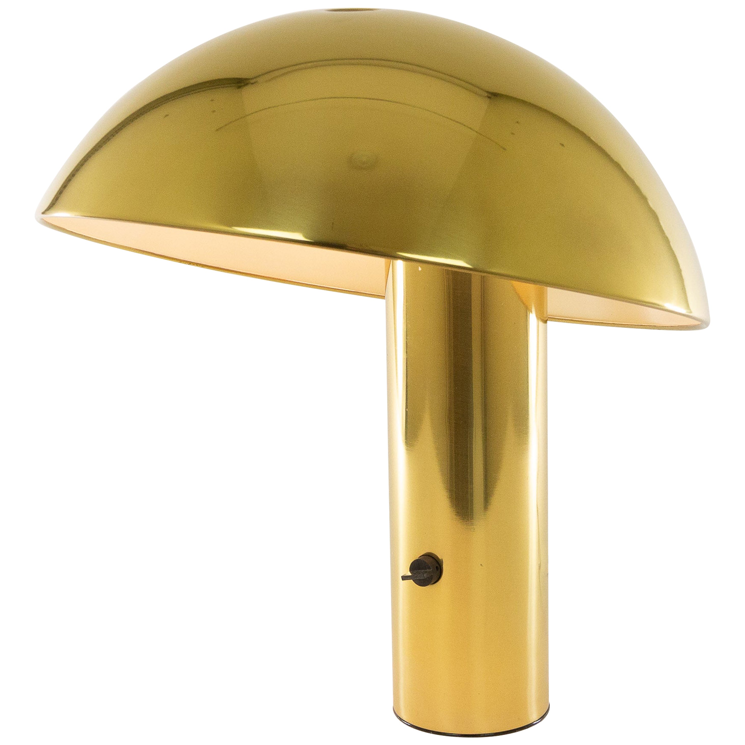 Brass Vaga Table Lamp by Franco Mirenzi for Valenti, 1970s