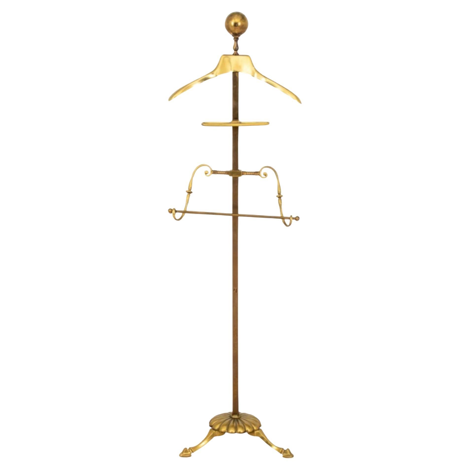 Brass Valet Stand or Silent Butler For Sale