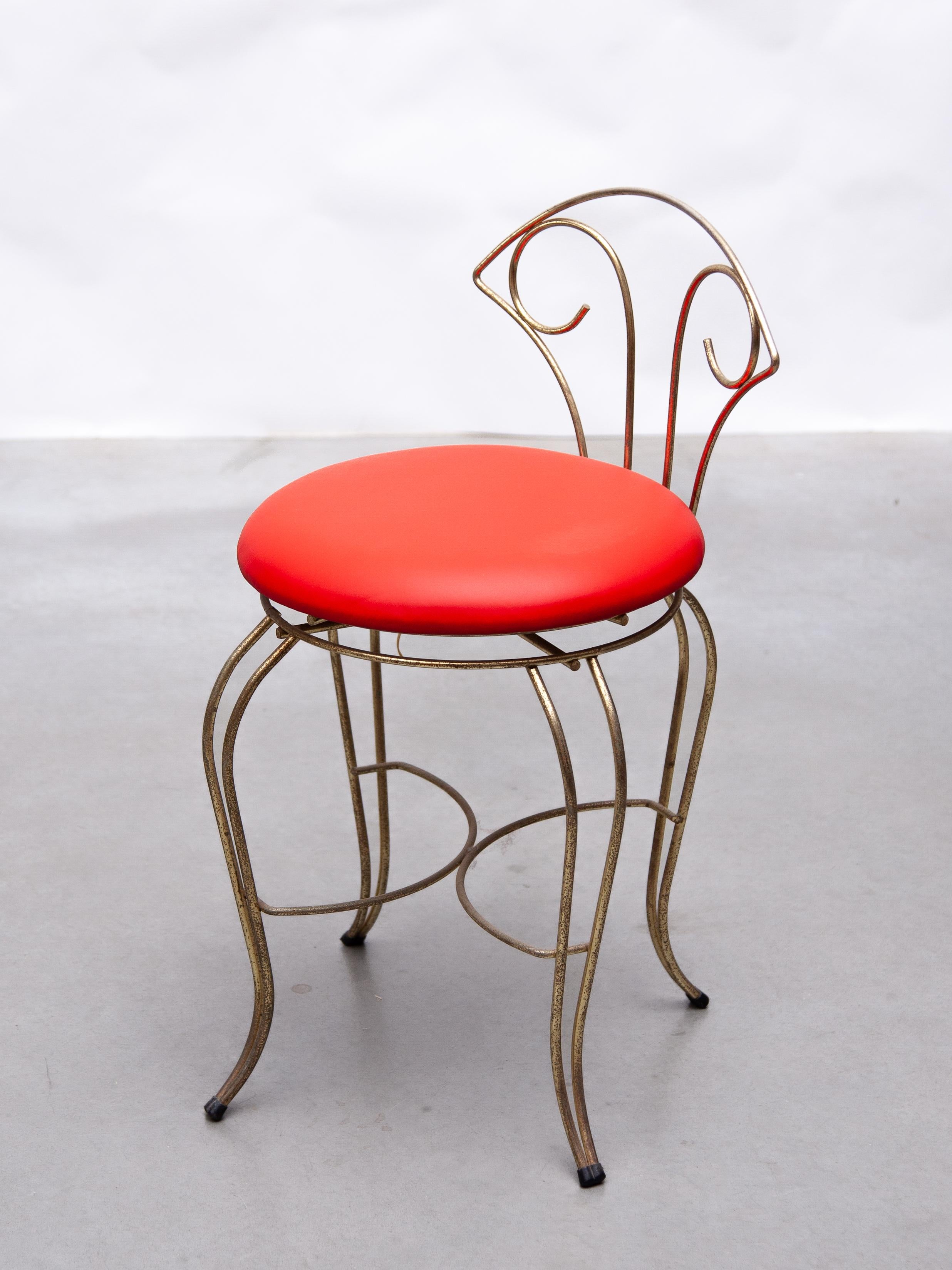 Mid-Century Modern Chaise longue en laiton, France 1950 en vente