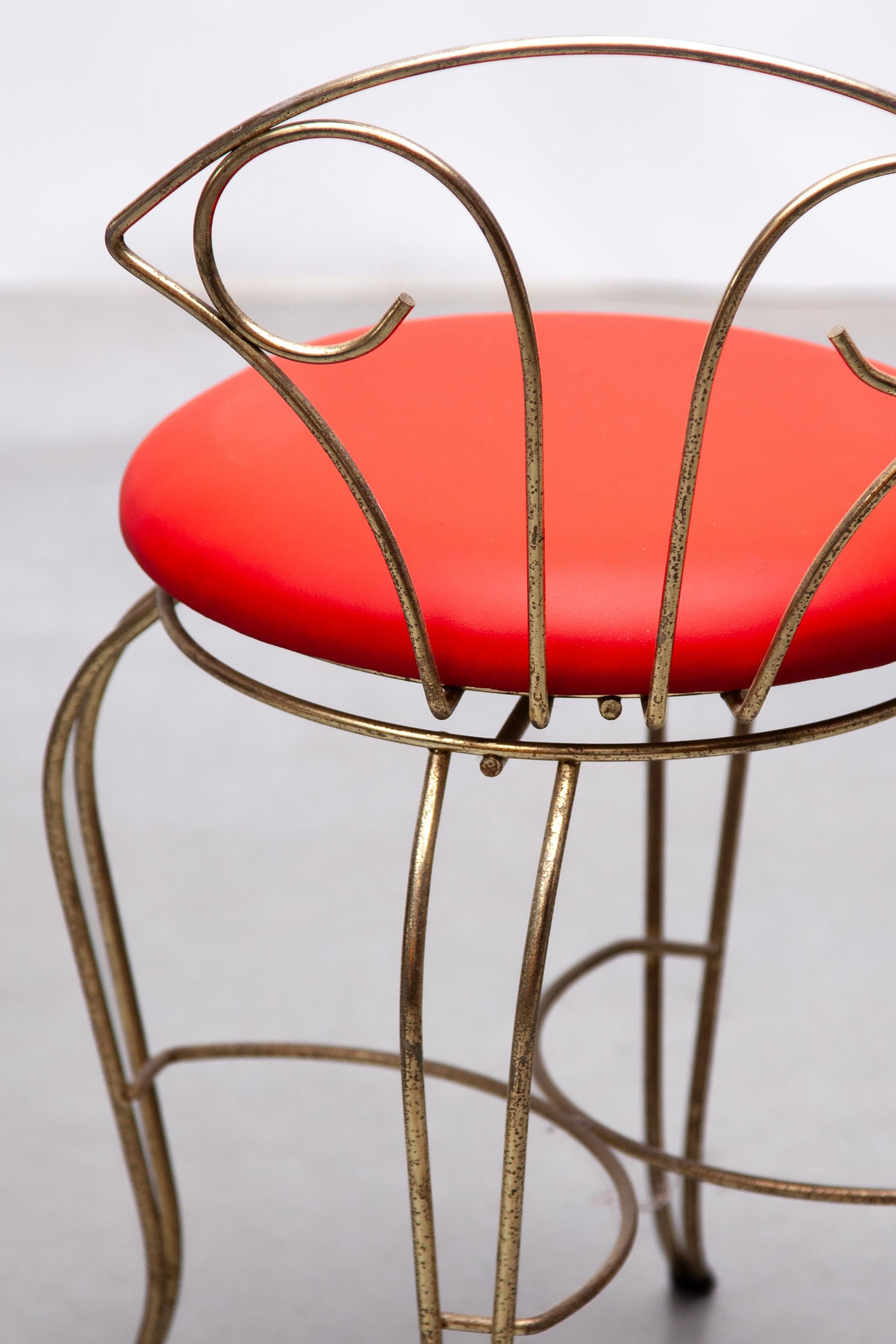 Laiton Chaise longue en laiton, France 1950 en vente