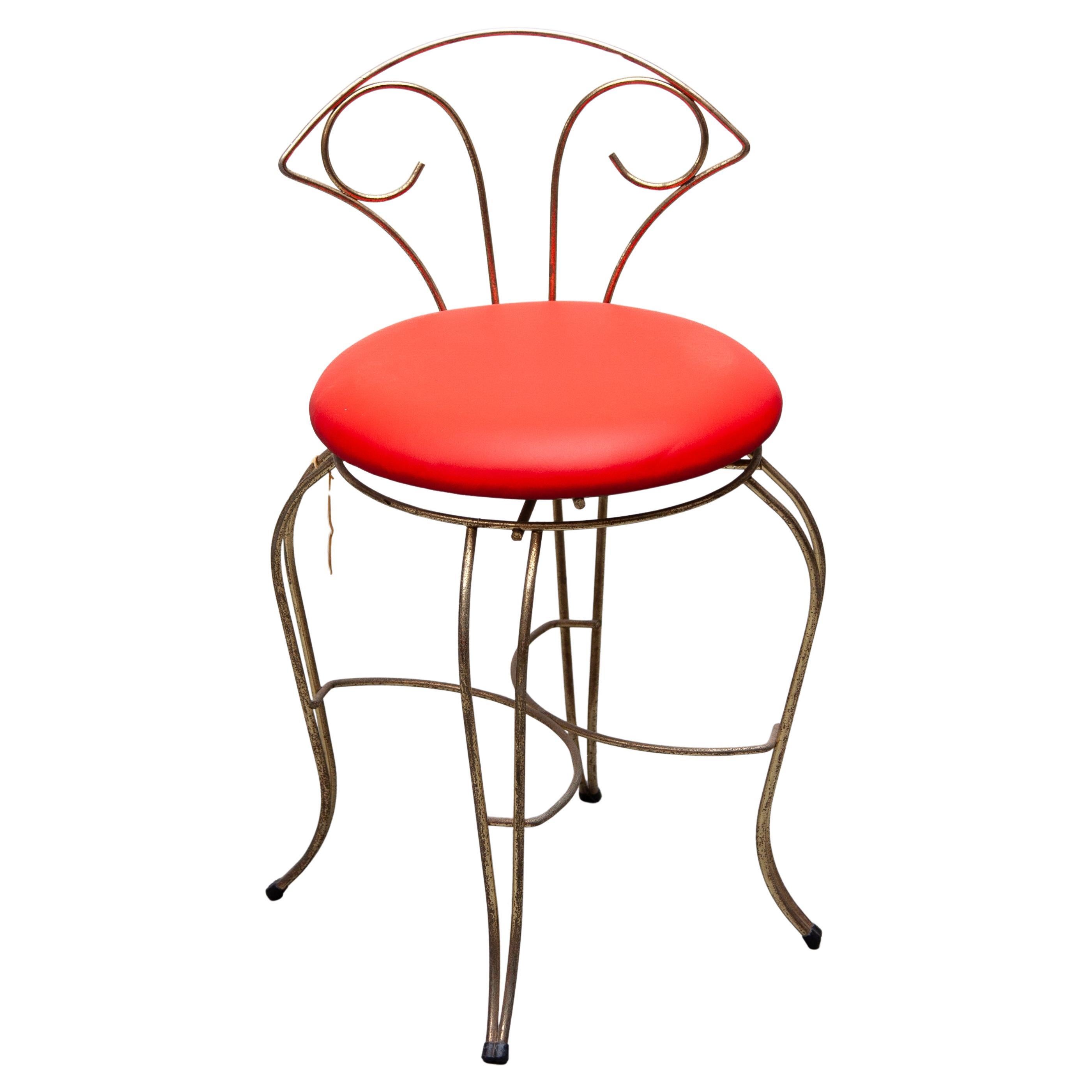Brass Vanity Chair, France 1950