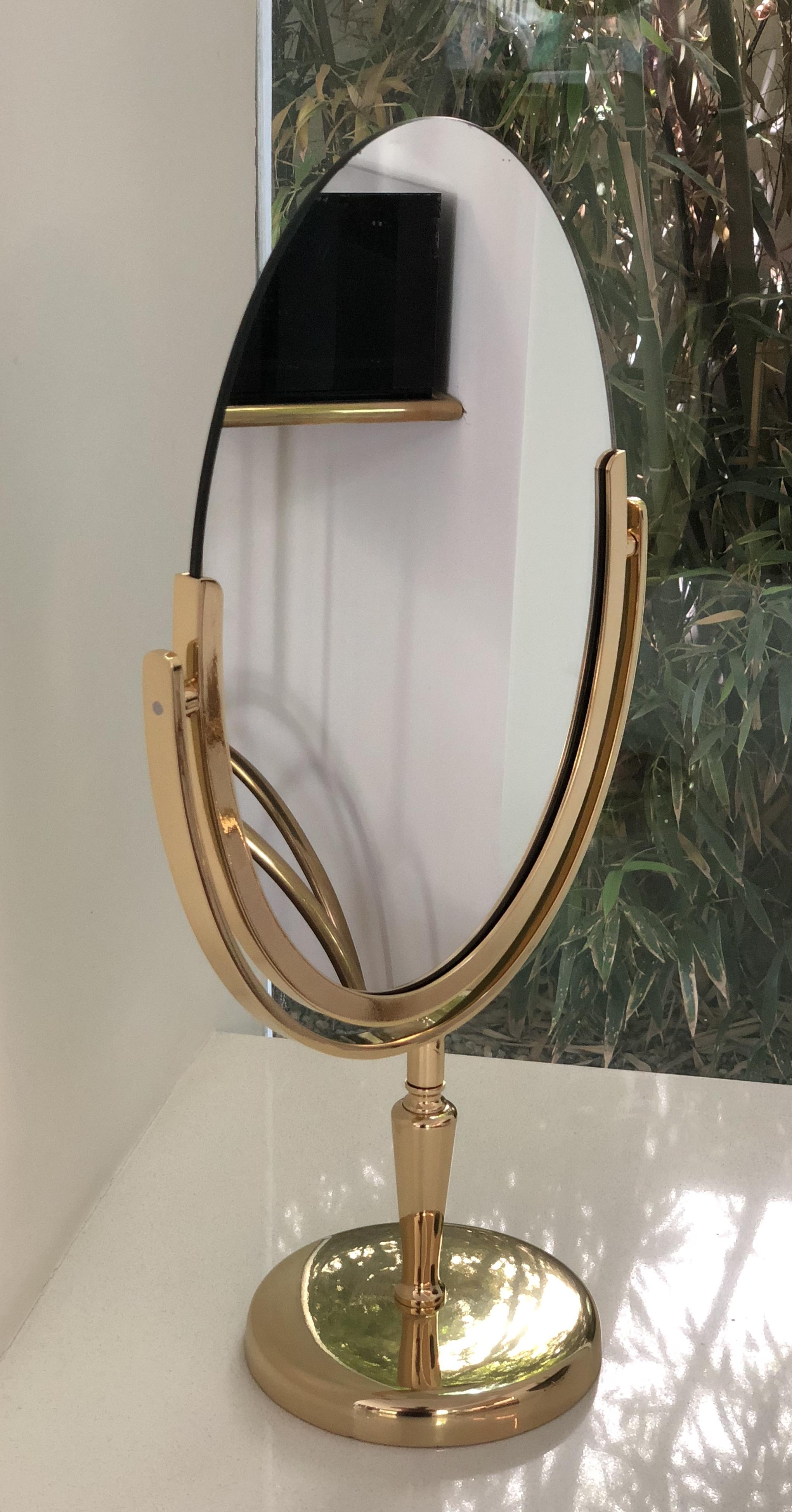 antique brass vanity mirror