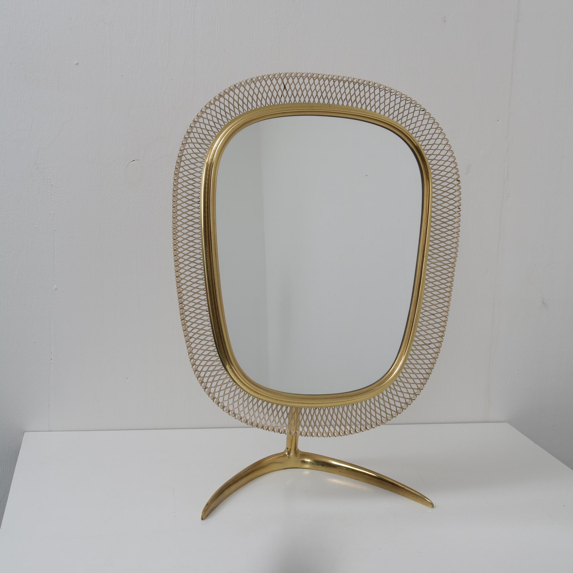 Brass Vanity Mirror, Germany, 1950 In Good Condition In Amsterdam, NL