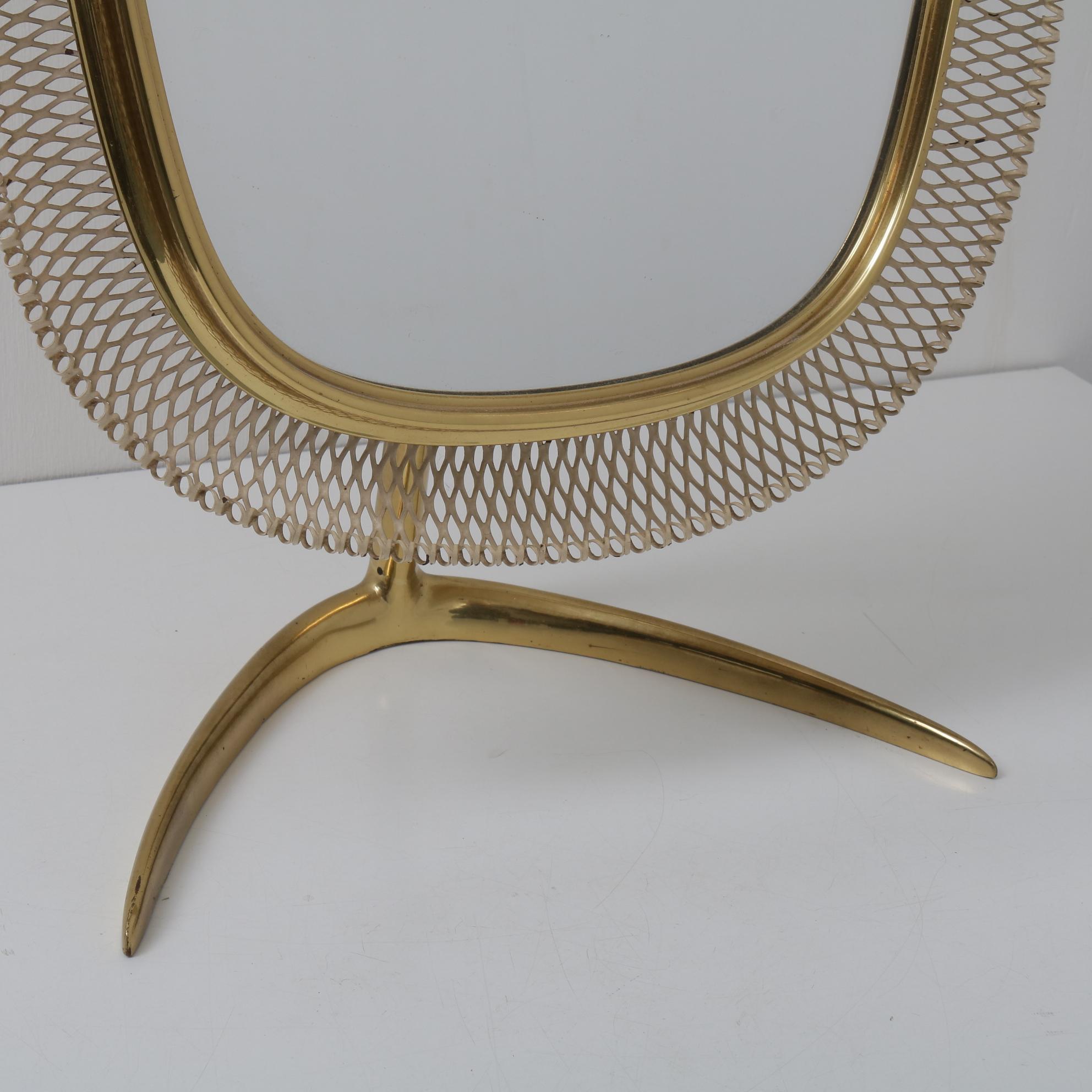 20th Century Brass Vanity Mirror, Germany, 1950