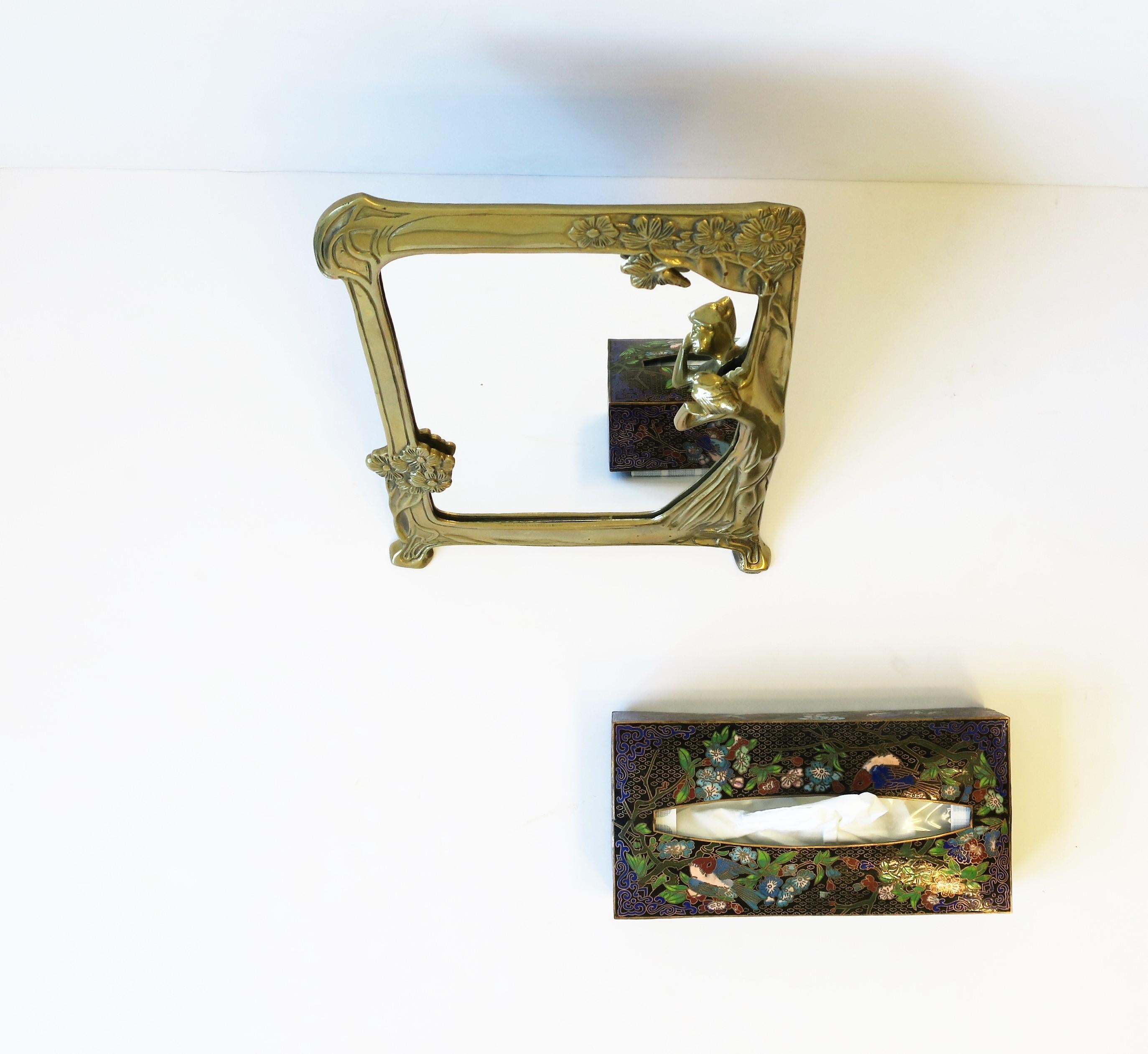 American Brass Vanity Mirror in the Art Nouveau Style