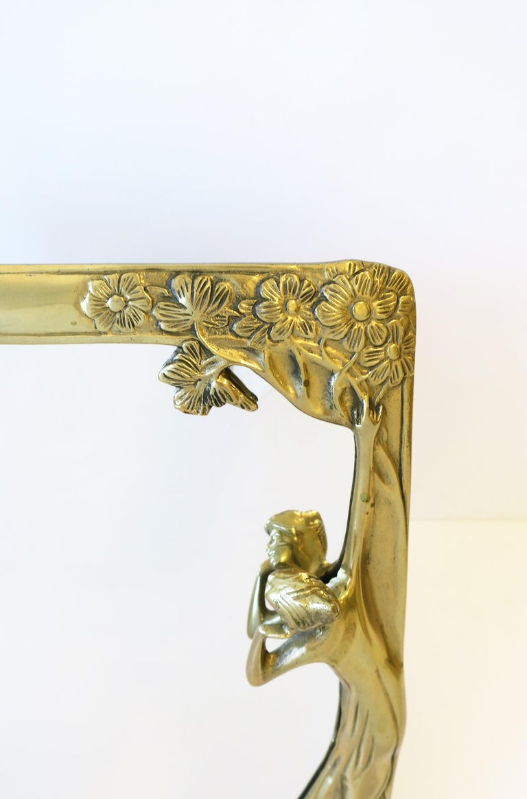 Art Nouveau Brass Vanity Mirror