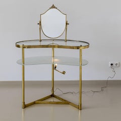 Brass Vanity Table, marked “Modello Depositato”, Italy circa 1950s