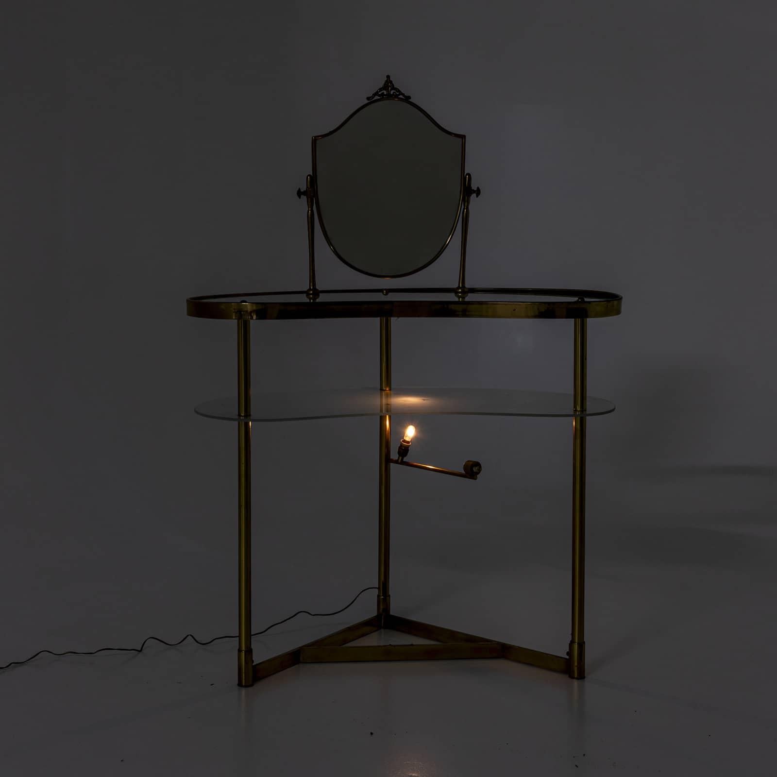 Tavolo da toilette in ottone, marcato 