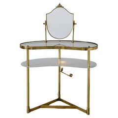 Brass Vanity Table, marked “Modello Depositato”, Italy circa 1950s
