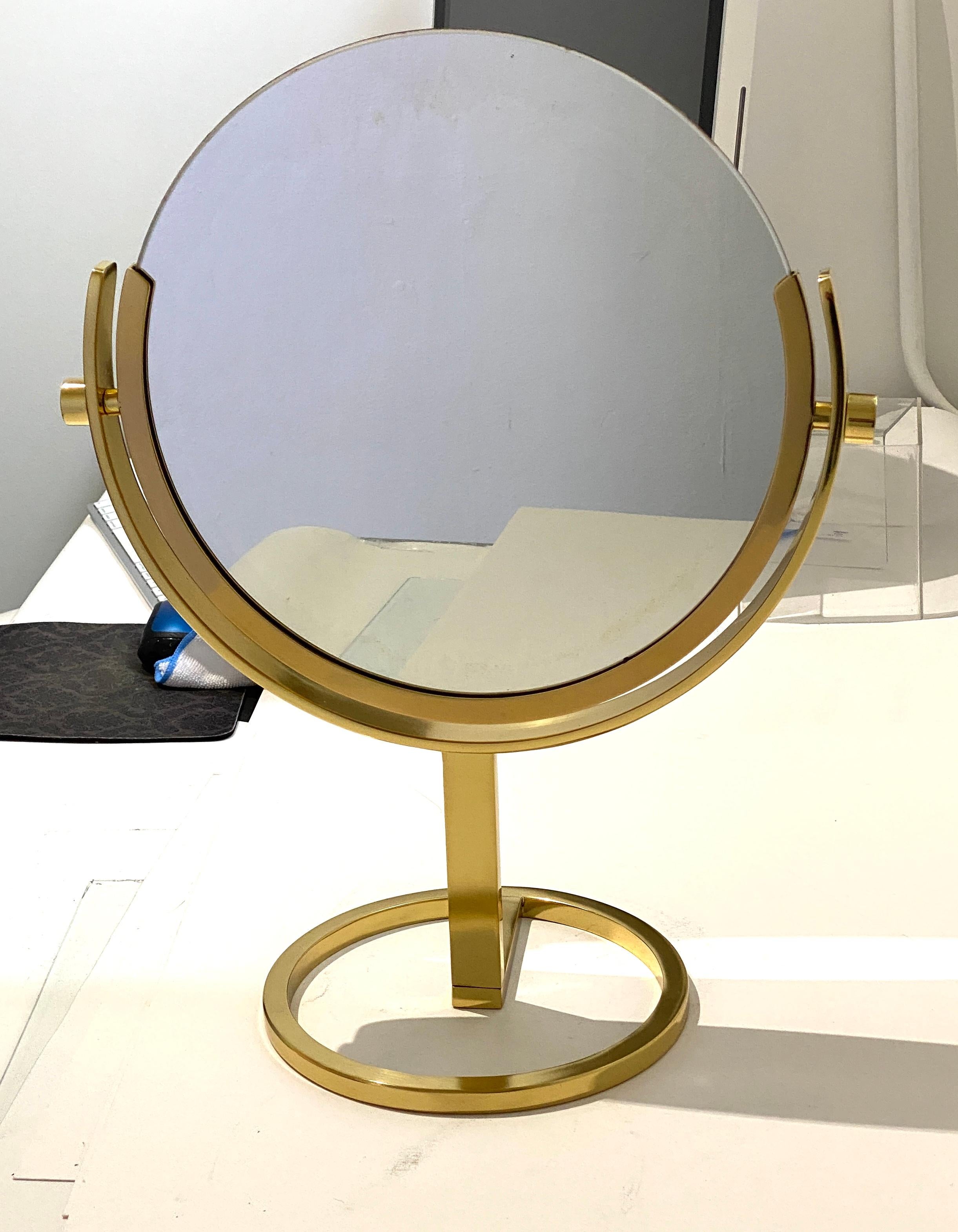 Mid-Century Modern Brass Vanity Table Mirror by Charles Hollis Jones
