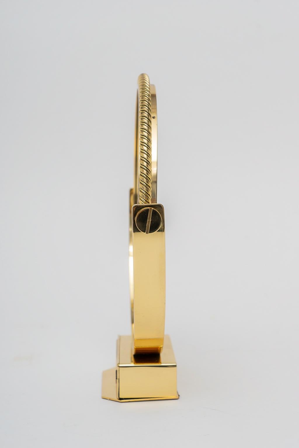 Piaget Brass Vanity Table Mirror In Good Condition In West Palm Beach, FL