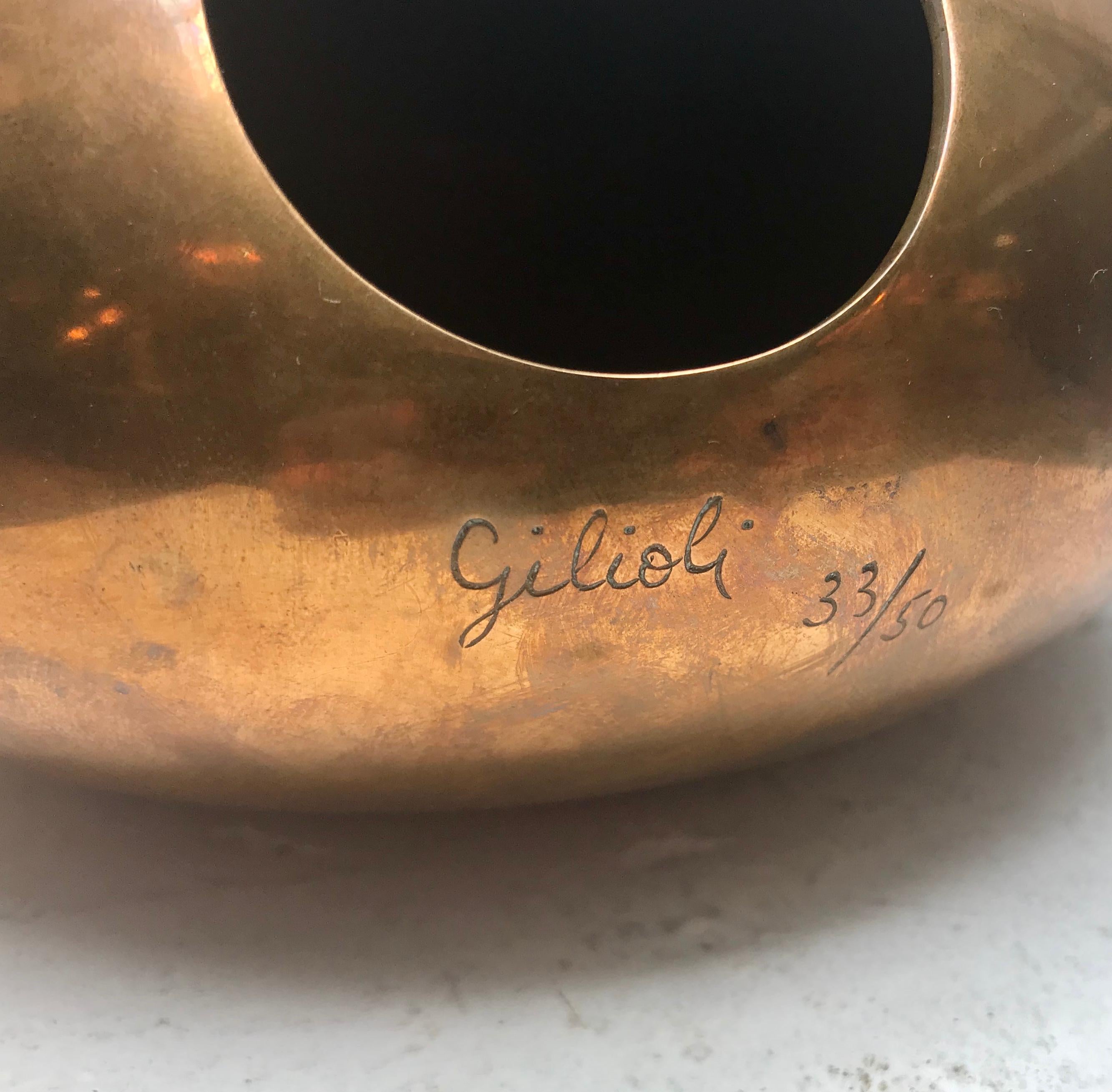 20th Century Brass Vase by Emile Gilioli For Sale