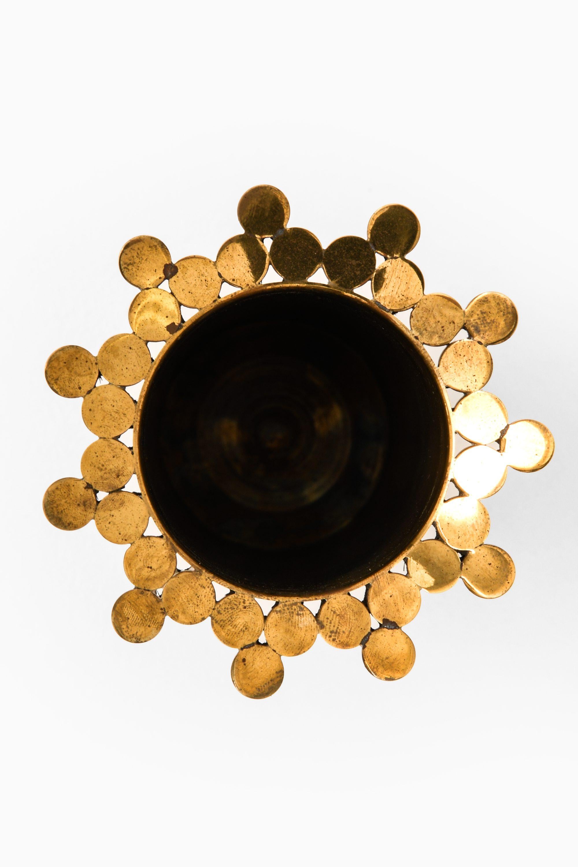 Brass Vase by Pierre Forsell, 1950's In Good Condition For Sale In Limhamn, Skåne län