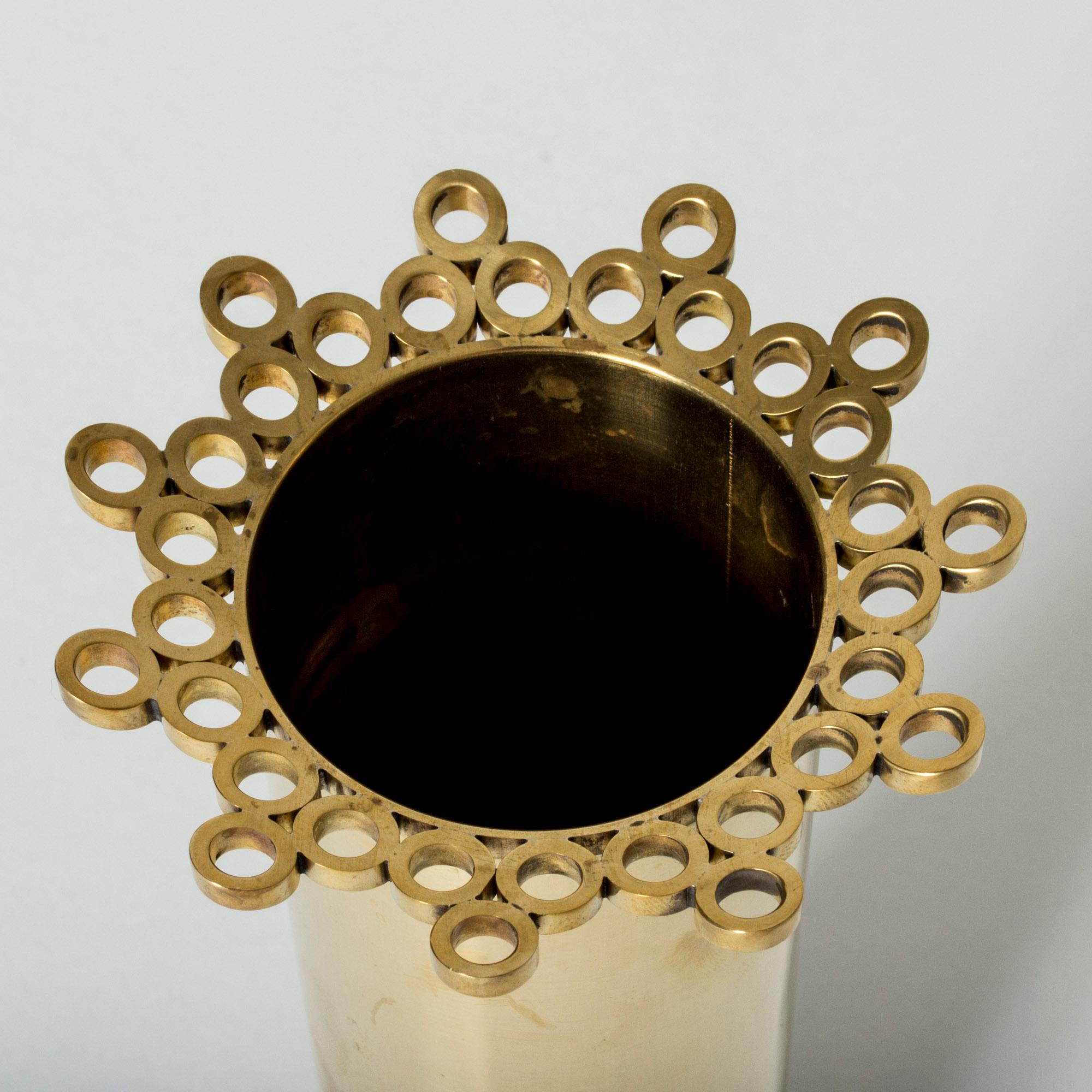 Swedish Brass Vase by Pierre Forssell for Skultuna, Sweden For Sale