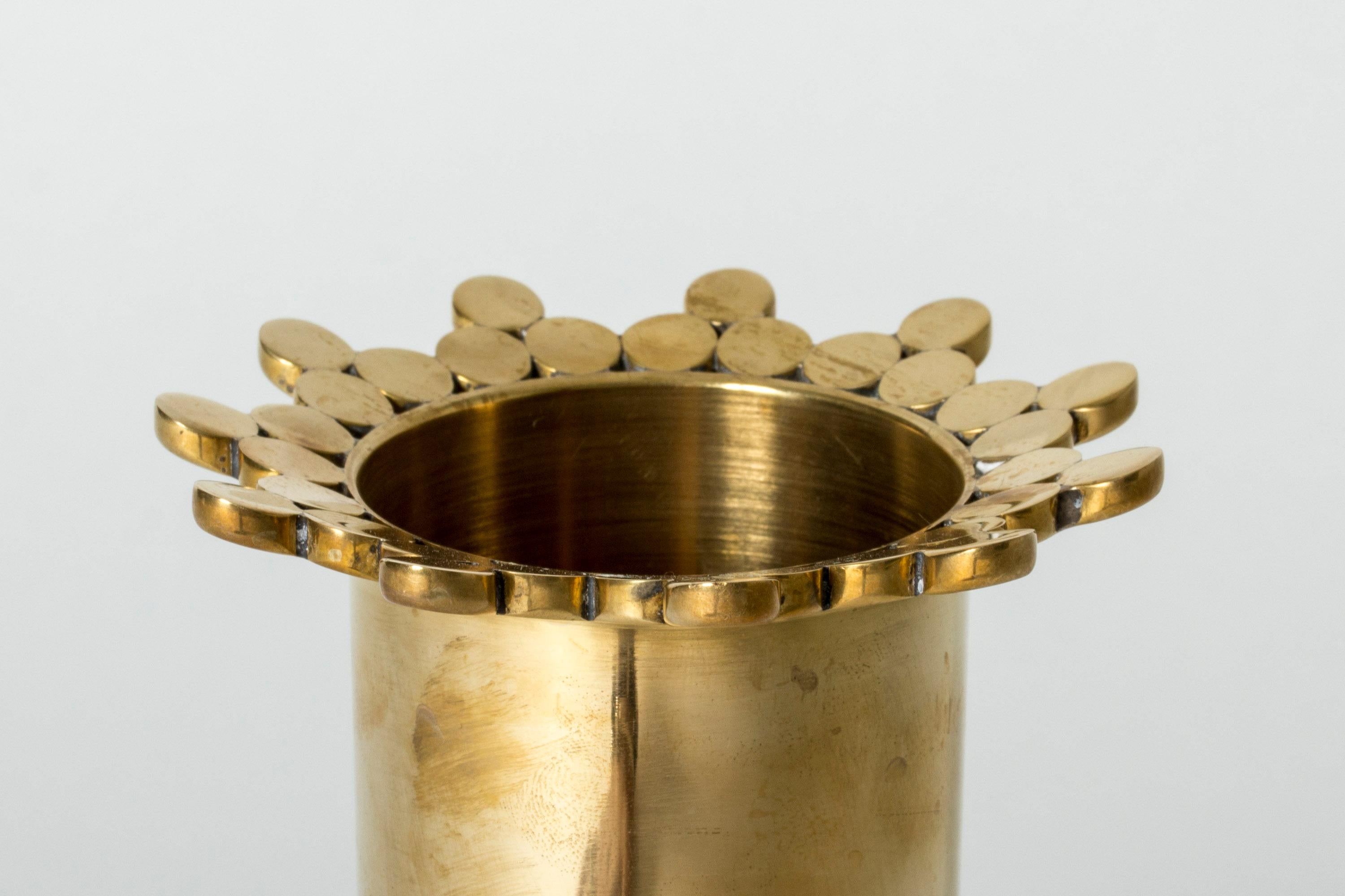 Swedish Brass Vase by Pierre Forssell for Skultuna, Sweden For Sale