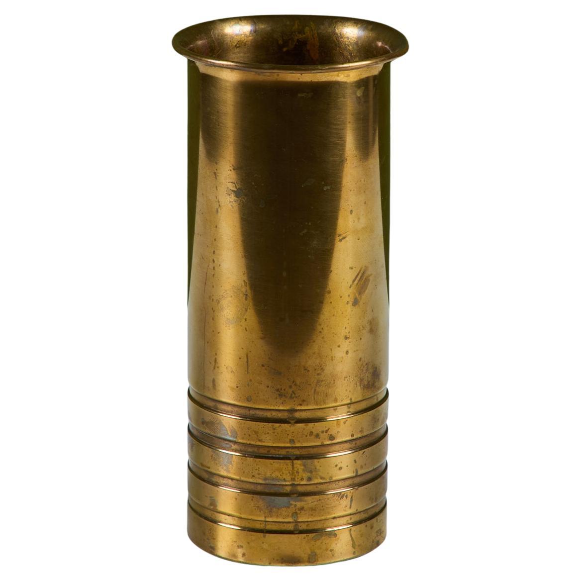 Brass Vase by Walter von Nessen for Chase