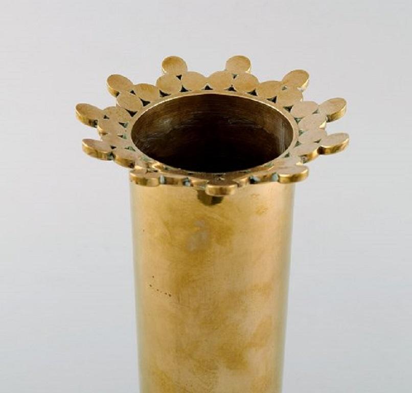 Scandinavian Modern Brass Vase Designed by Pierre Forsell for Skultuna 'Sweden' For Sale
