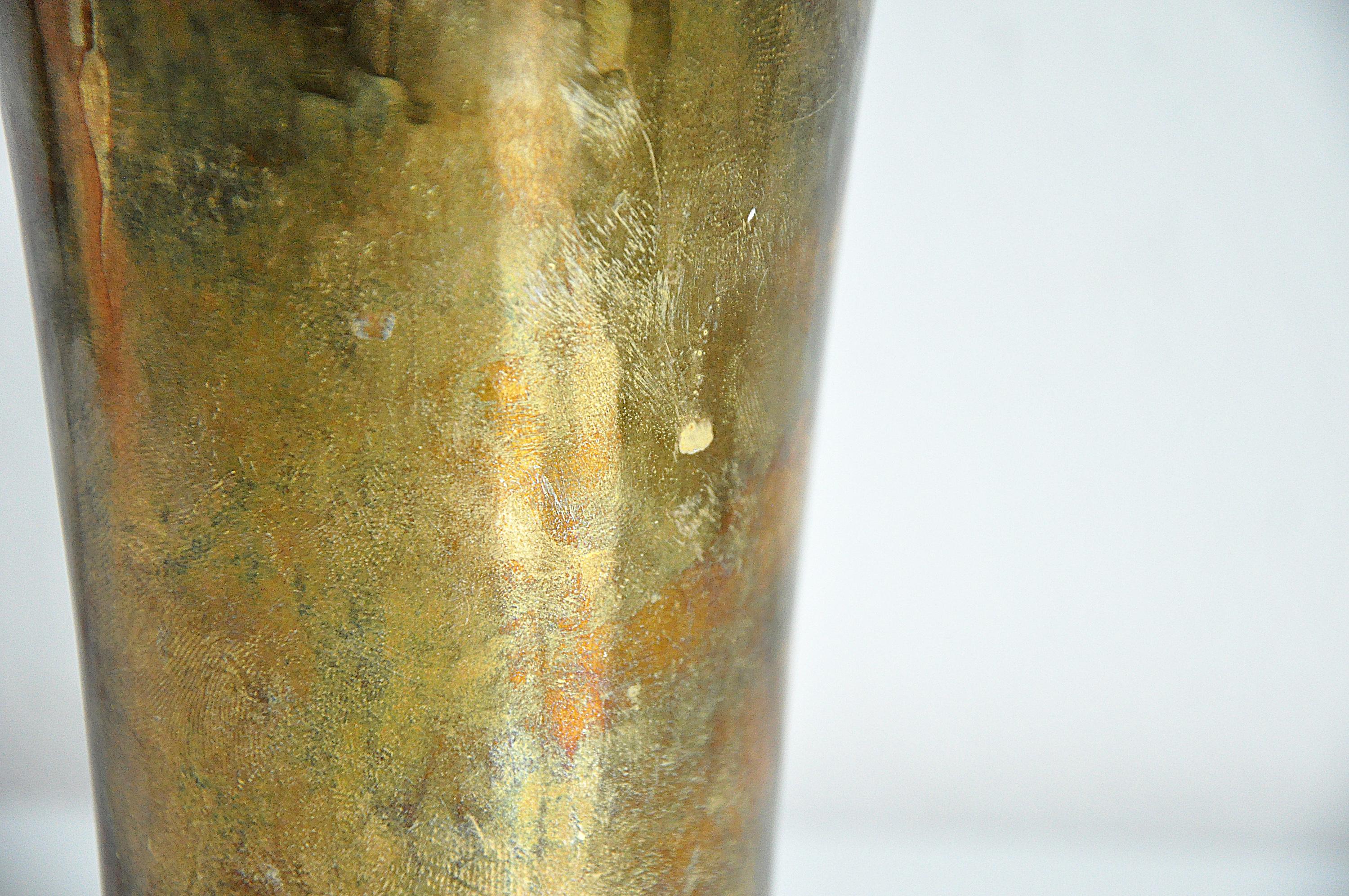 Brass Vase from Lars Holmström Arvika, 1950s For Sale 1