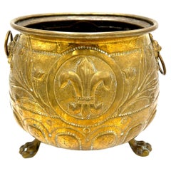 Brass Vessel on Lion Legs, Flower Pot