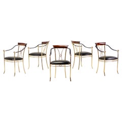 Brass Vidal Grau Chairs in Nappa Leather
