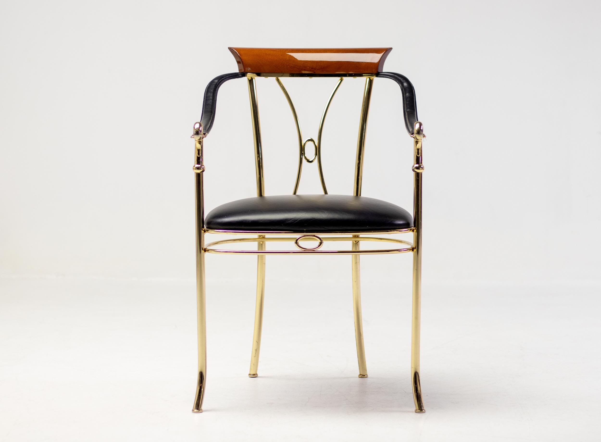 Brass Vidal Grau Swan Chair For Sale 3