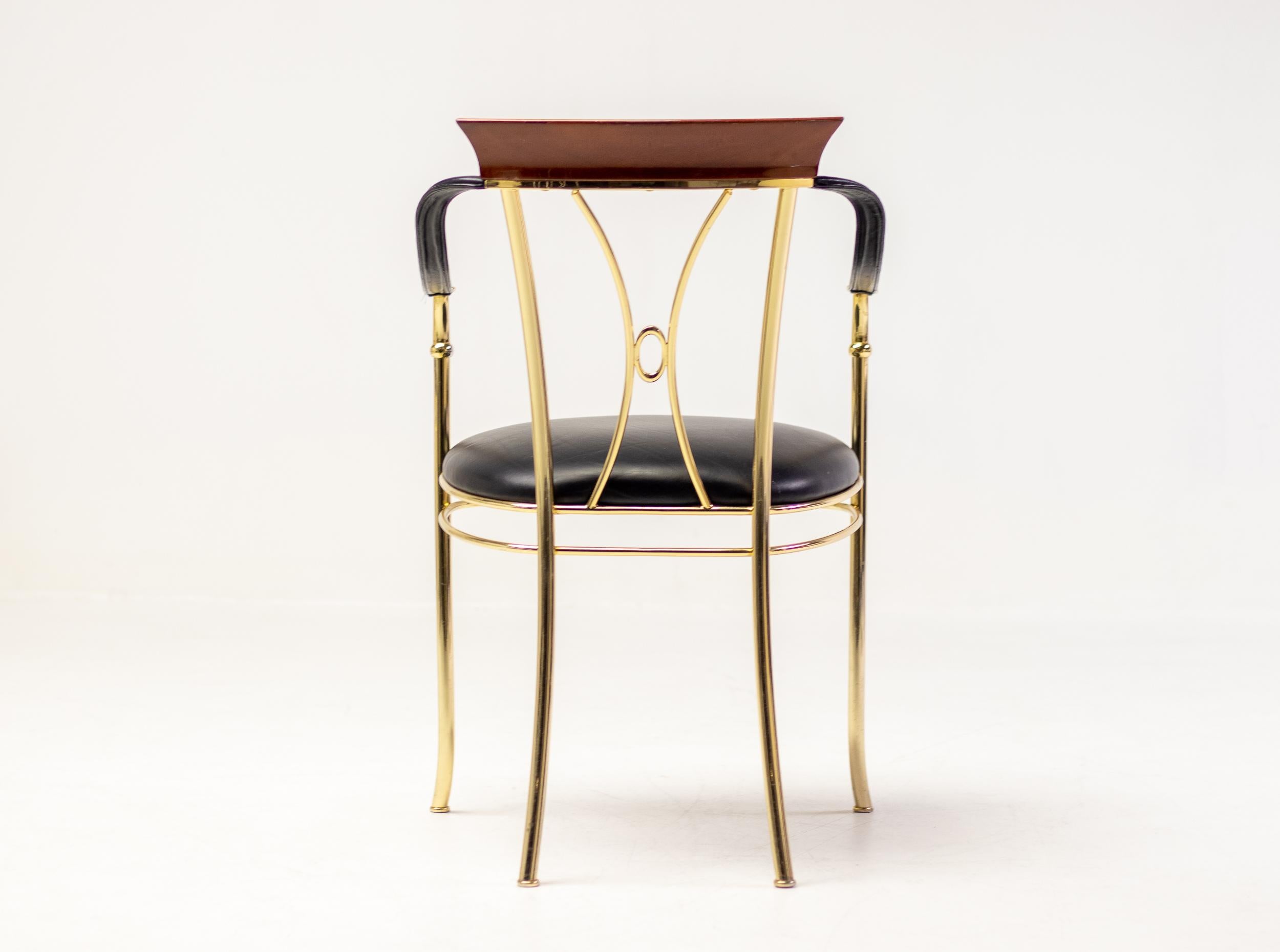 Polished Brass Vidal Grau Swan Chair For Sale