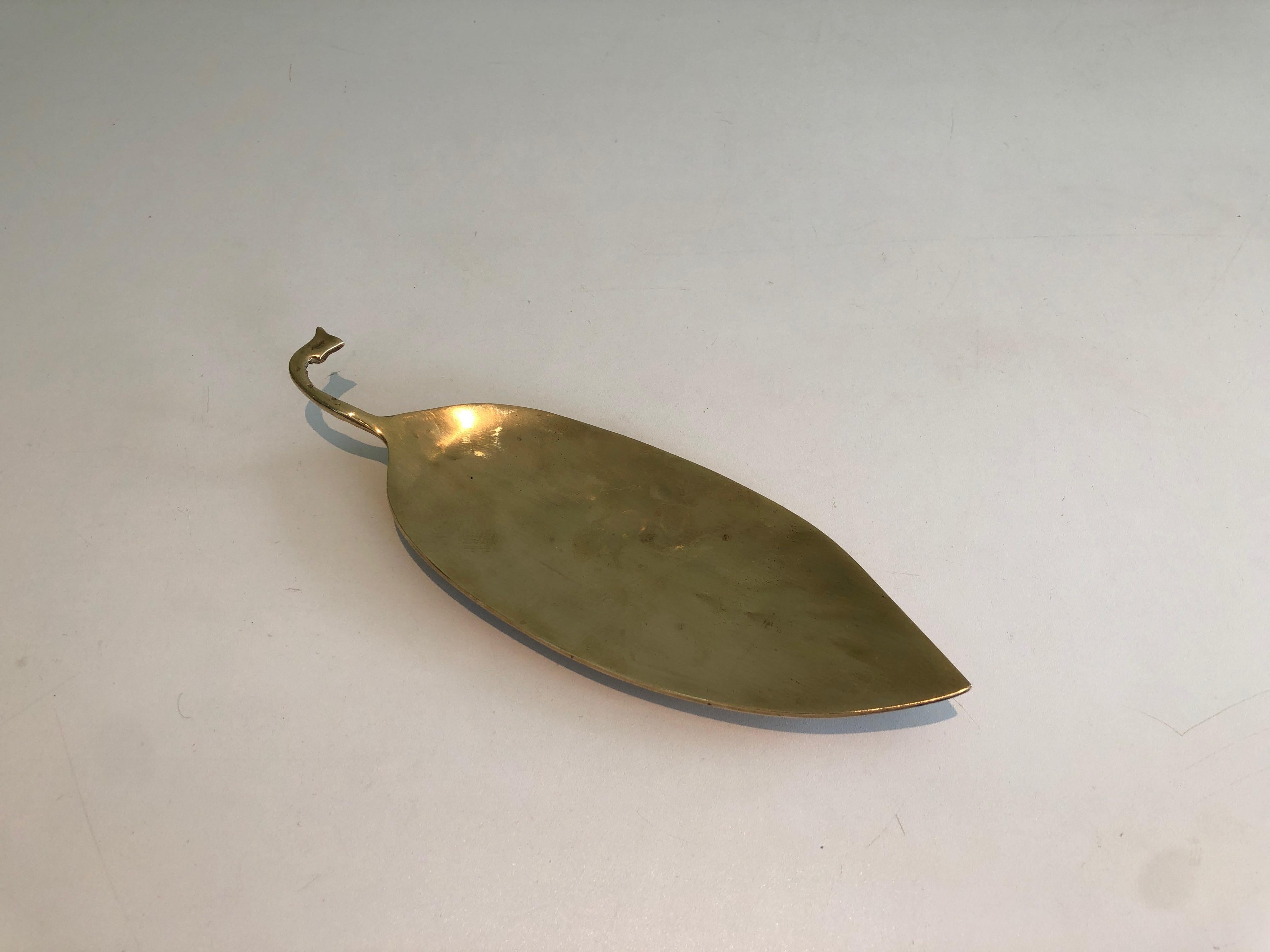 Brass Vide-Poche Representing a Leaf, French Work, Circa 1970 1