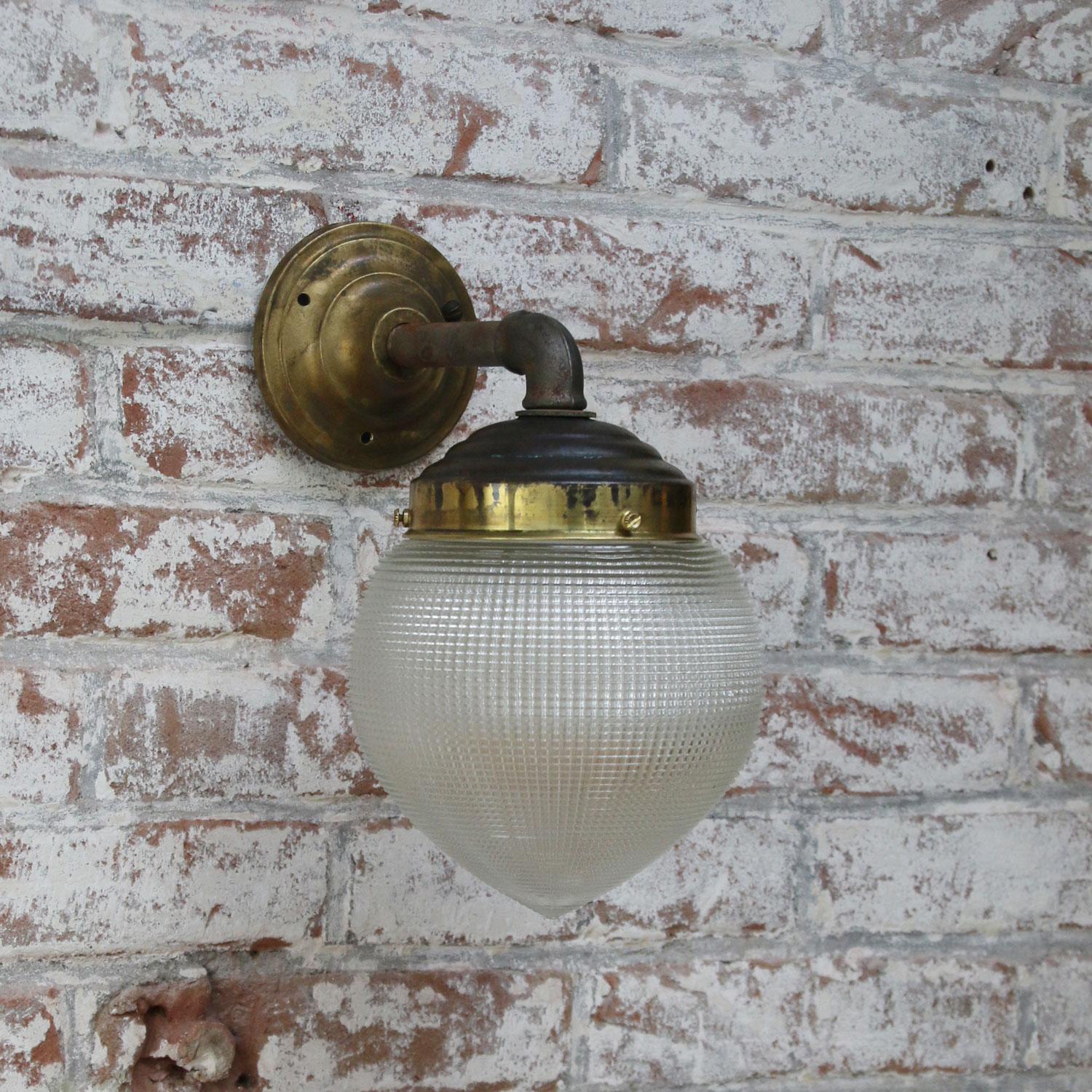 Glass Brass Vintage 1920s Dentist Scones Wall Light